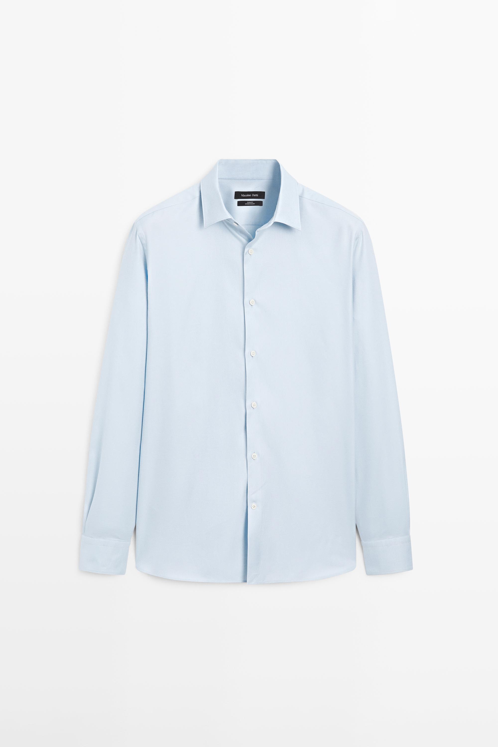 Slim fit 100% cotton Oxford shirt — SKY BLUE