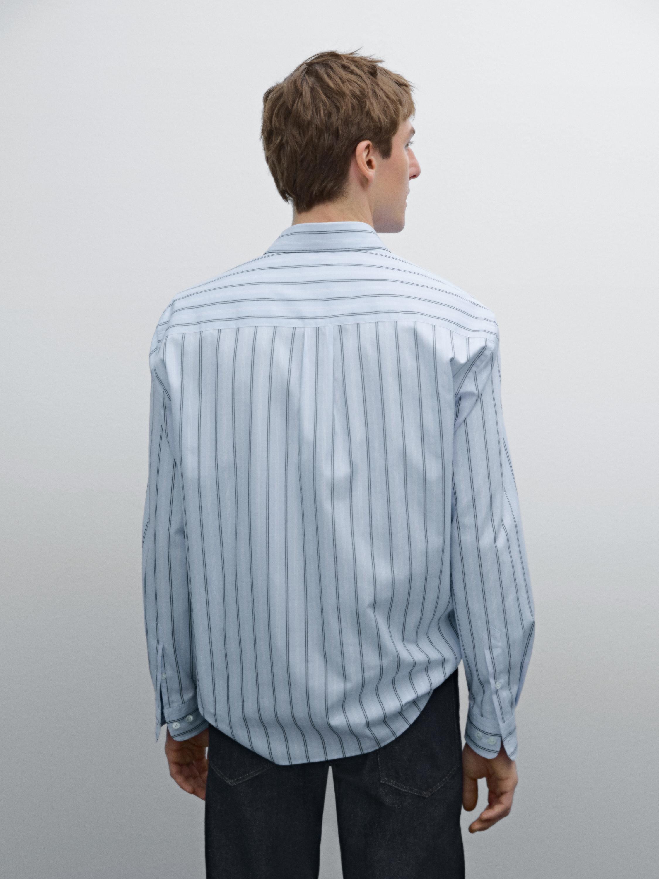 100% cotton regular fit striped shirt
