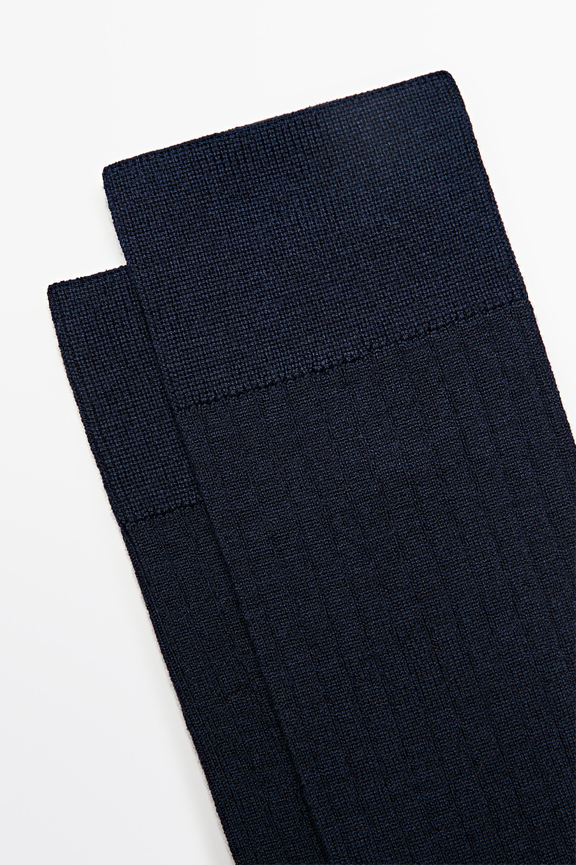 Ribbed dress socks — NAVY BLUE