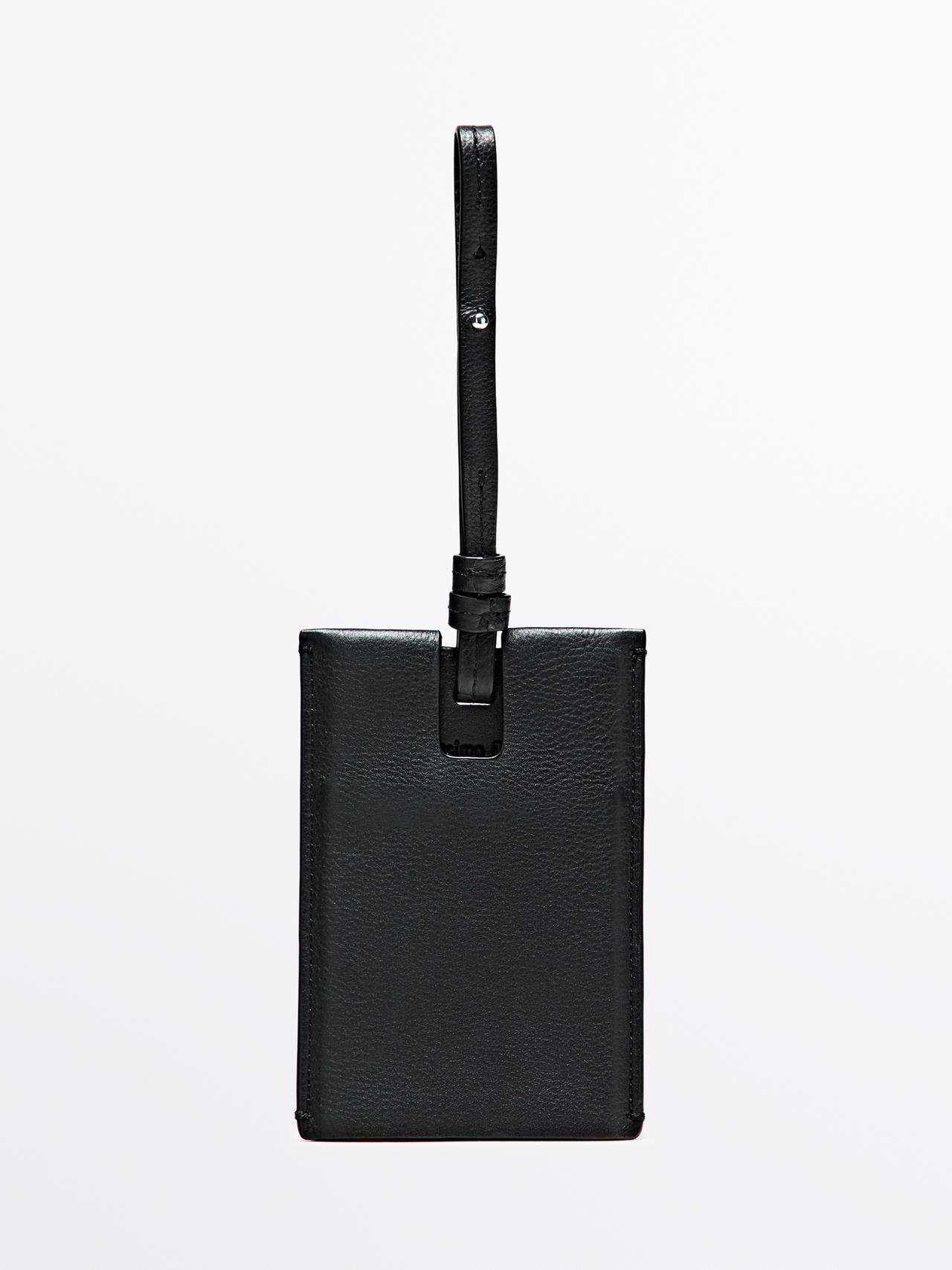 Etiqueta De Viaje Piel Napa - Negro - 01 - Massimo Dutti - Hombre