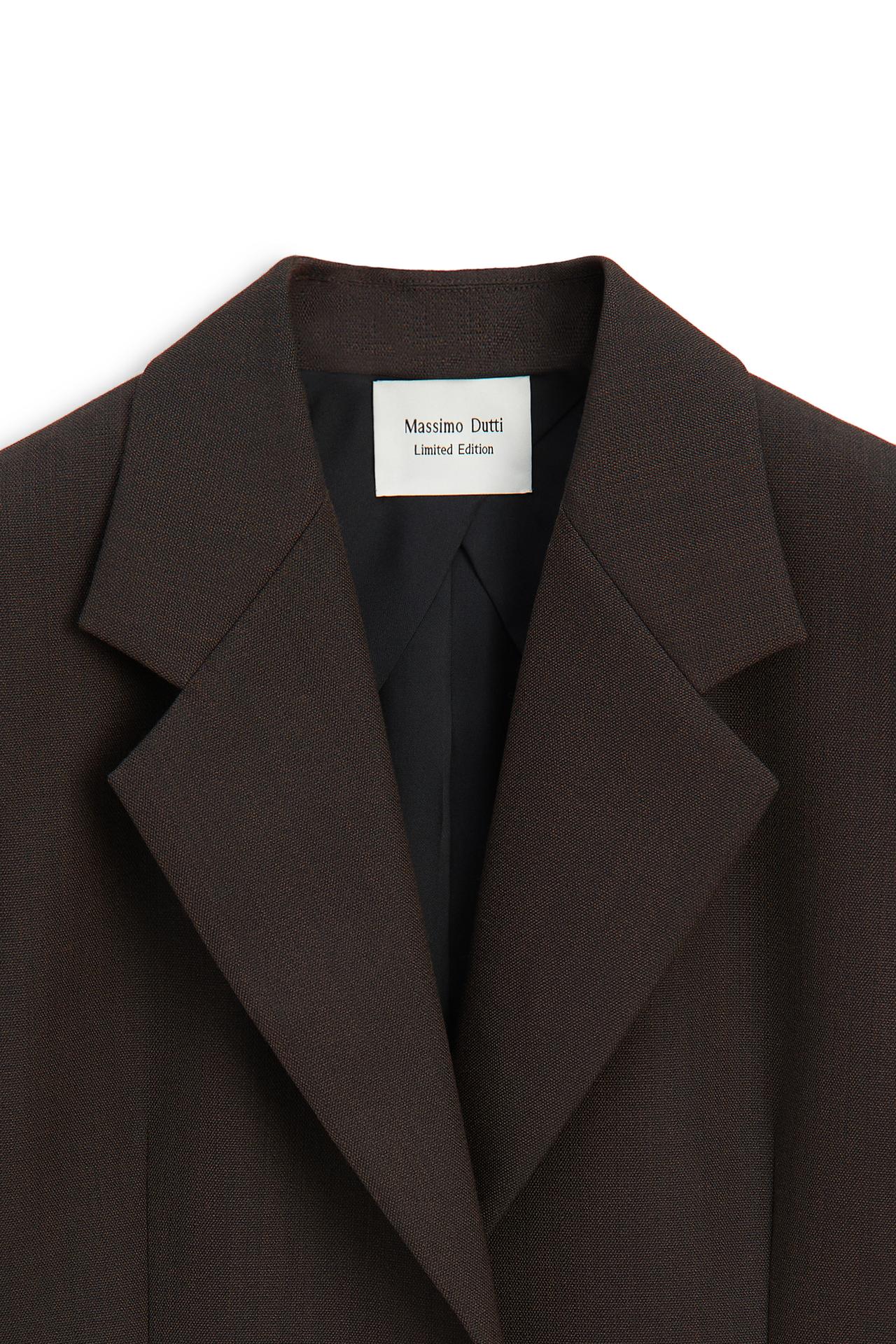 100% wool button detail blazer - LIMITED EDITION — BROWN