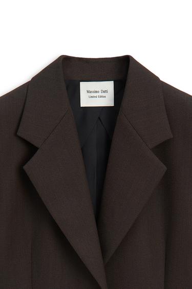 100% wool button detail blazer - LIMITED EDITION — BROWN 9