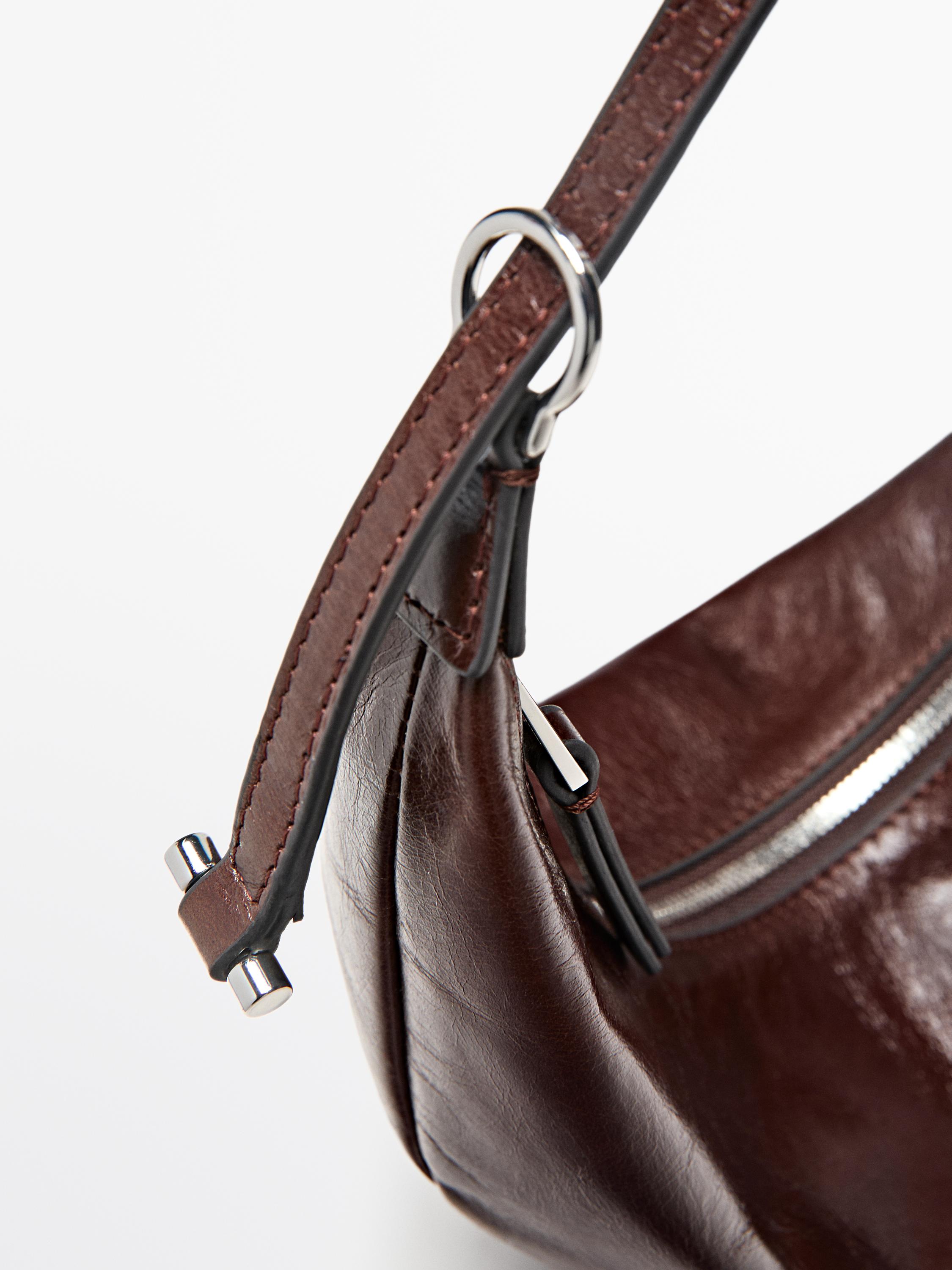 Nappa leather mini bag — BROWN