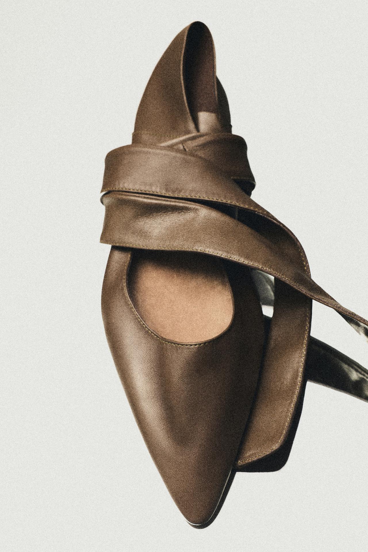 Leather lace-up ballet flat - LIMITED EDITION — KHAKI