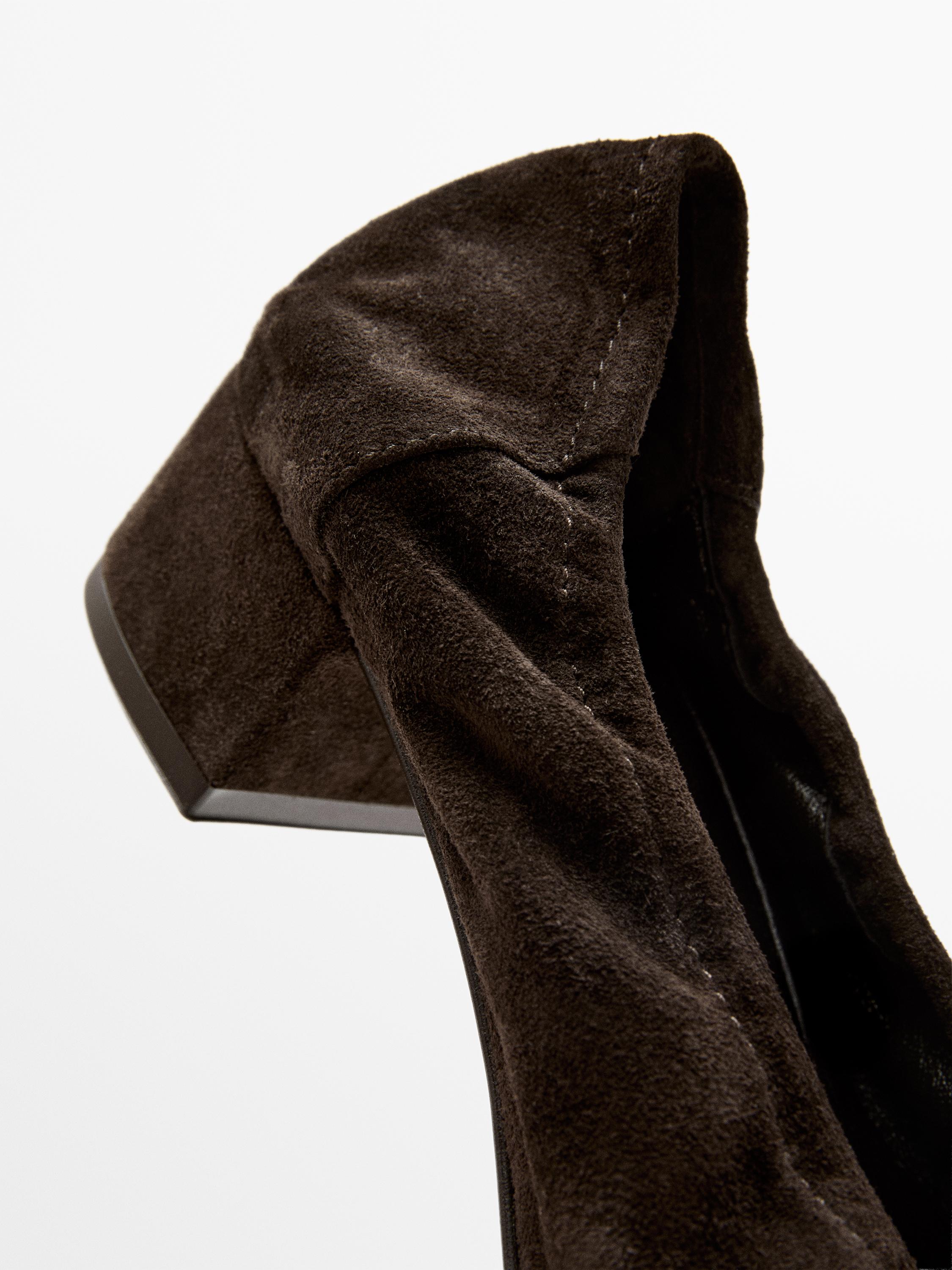 High-heel ballerinas — BROWN