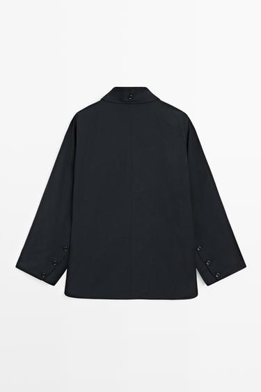Jacket with buttoned collar strap — DEEP BLUE 6