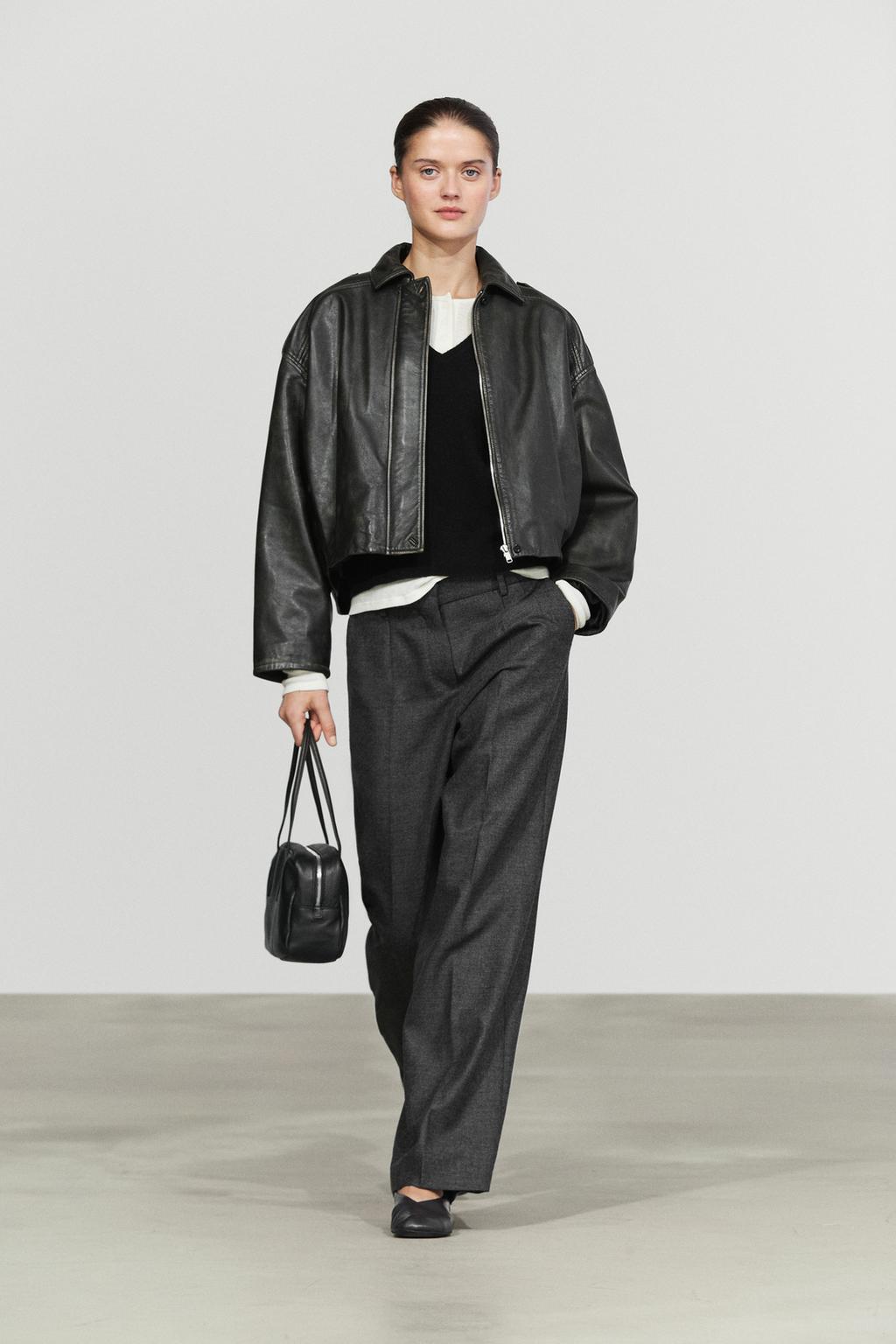 Massimo Dutti 100% yun flanel kostyum şalvarı