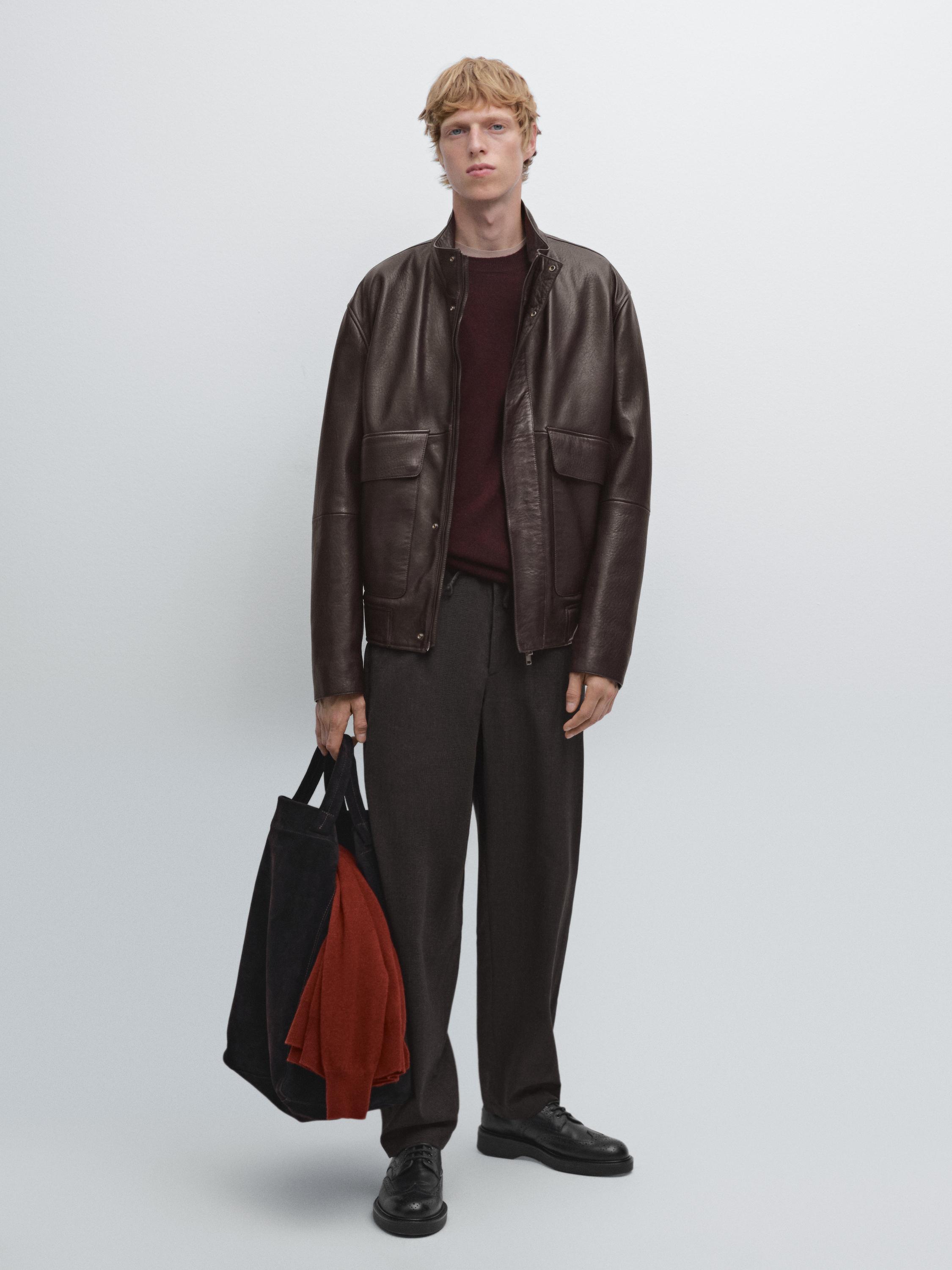 Houndstooth wool blend trousers