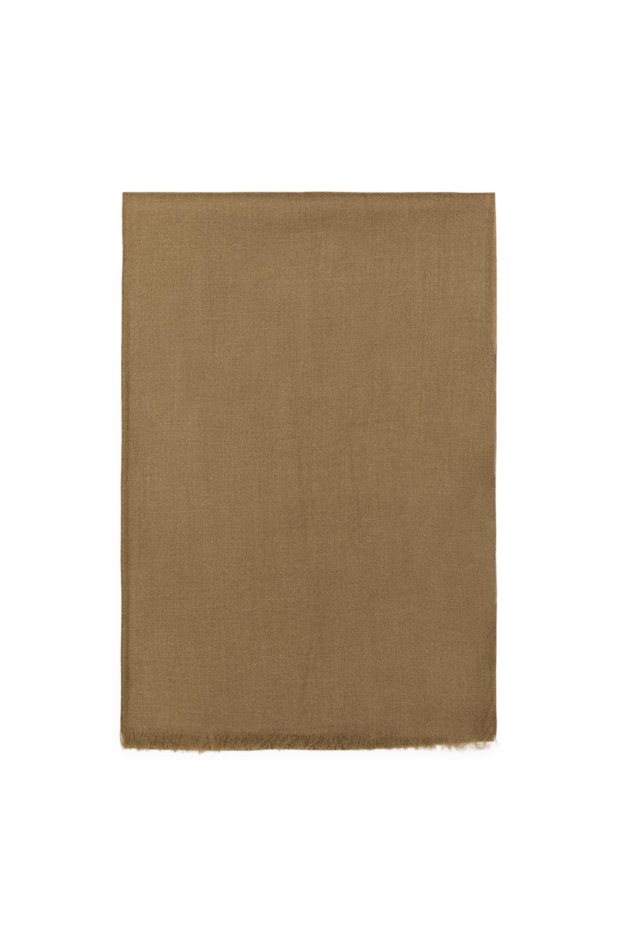 Lightweight 100% wool scarf — TOFFEE