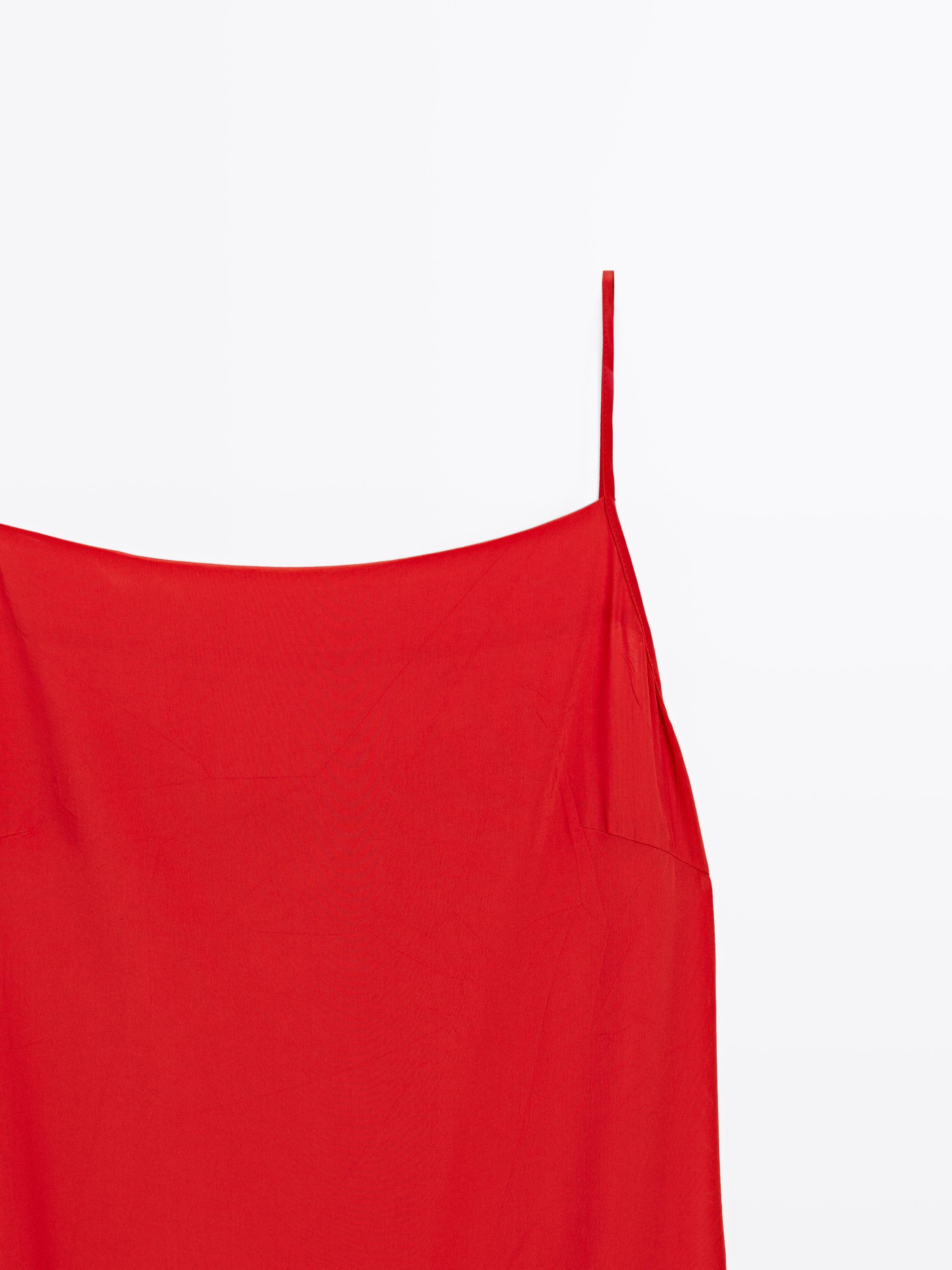 Midi dress with a straight neckline