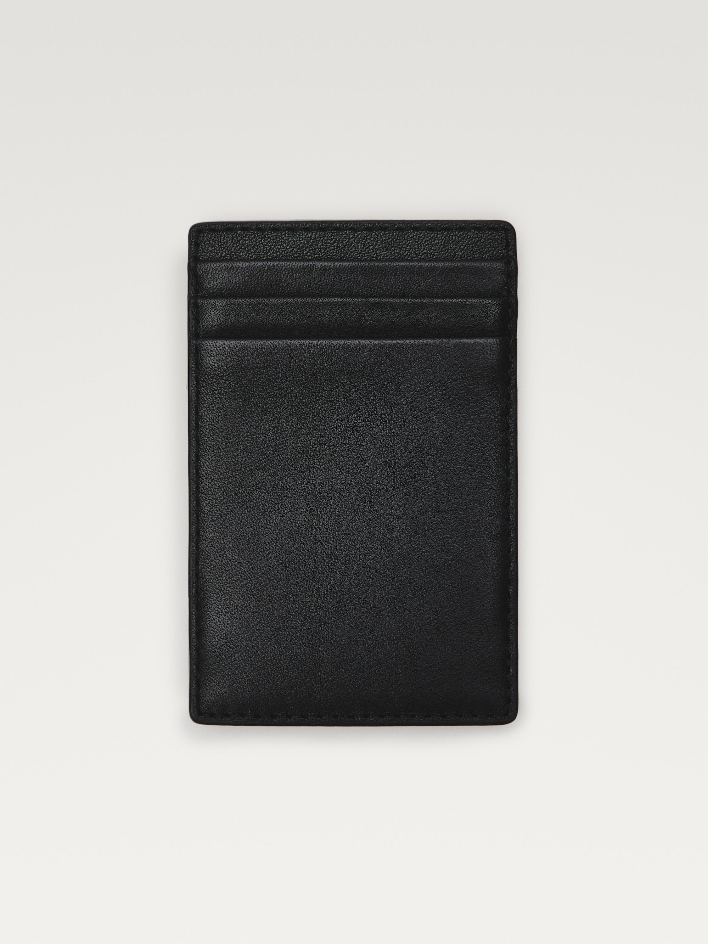 Nappa leather "magic" vertical wallet — BLACK