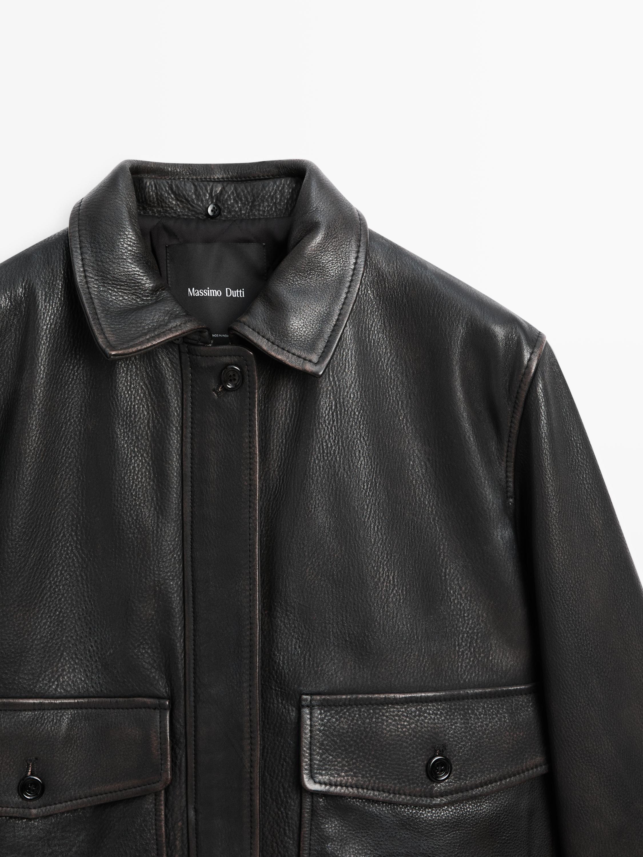 Chaqueta detalle cuello pelo piel napa