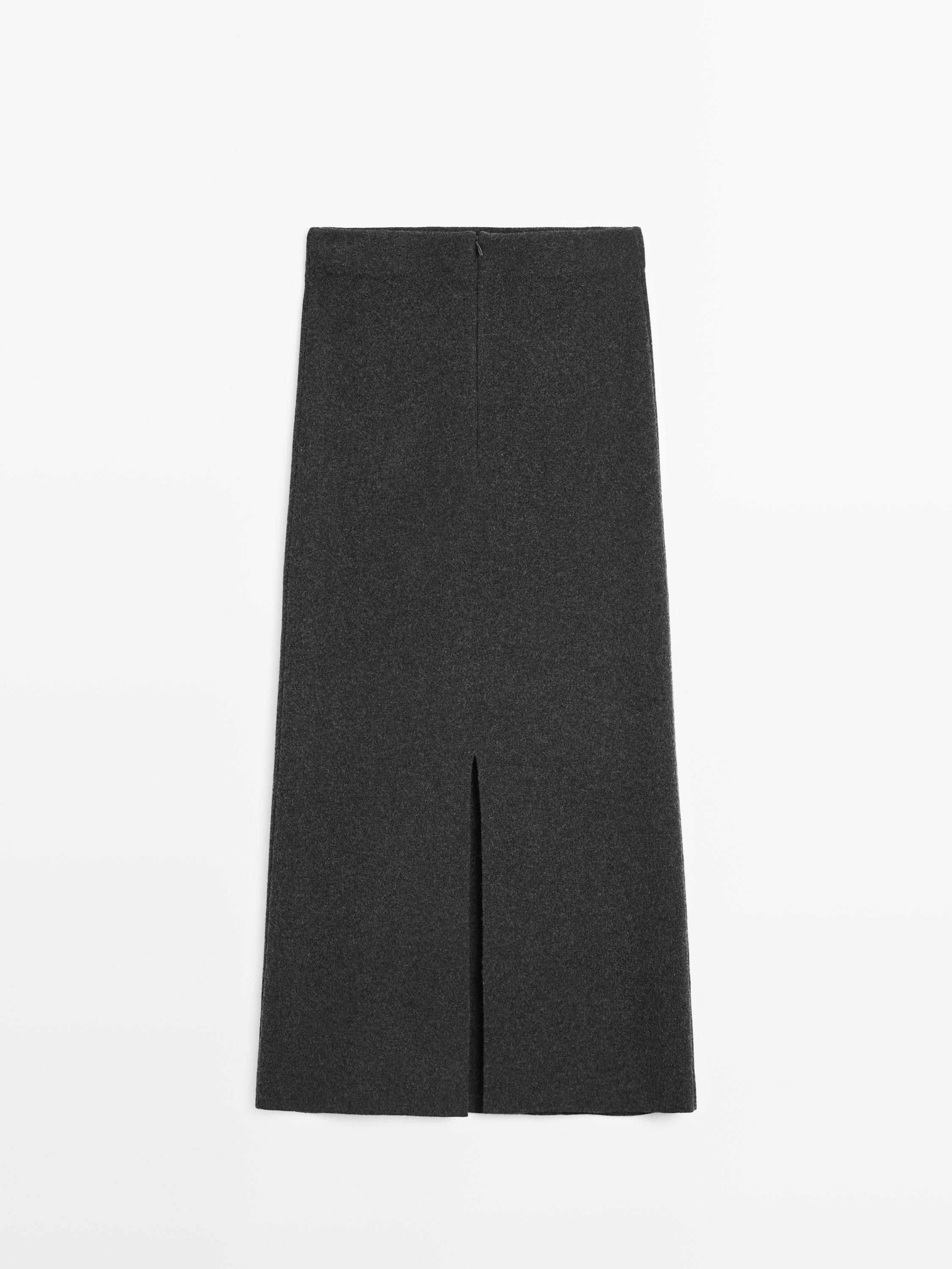 Double-faced midi skirt