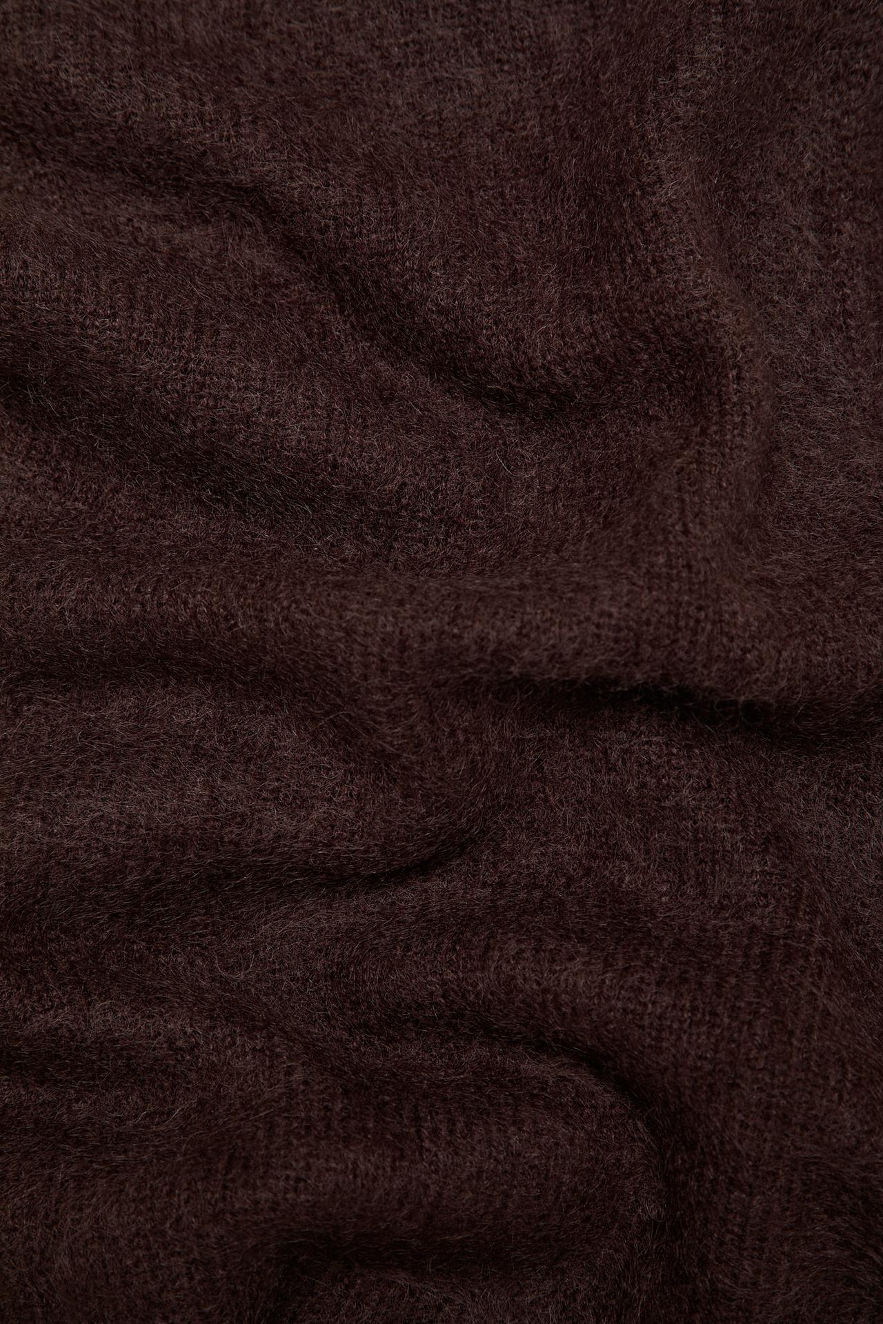 100% cashmere drawstring knit balaclava — AUBERGINE