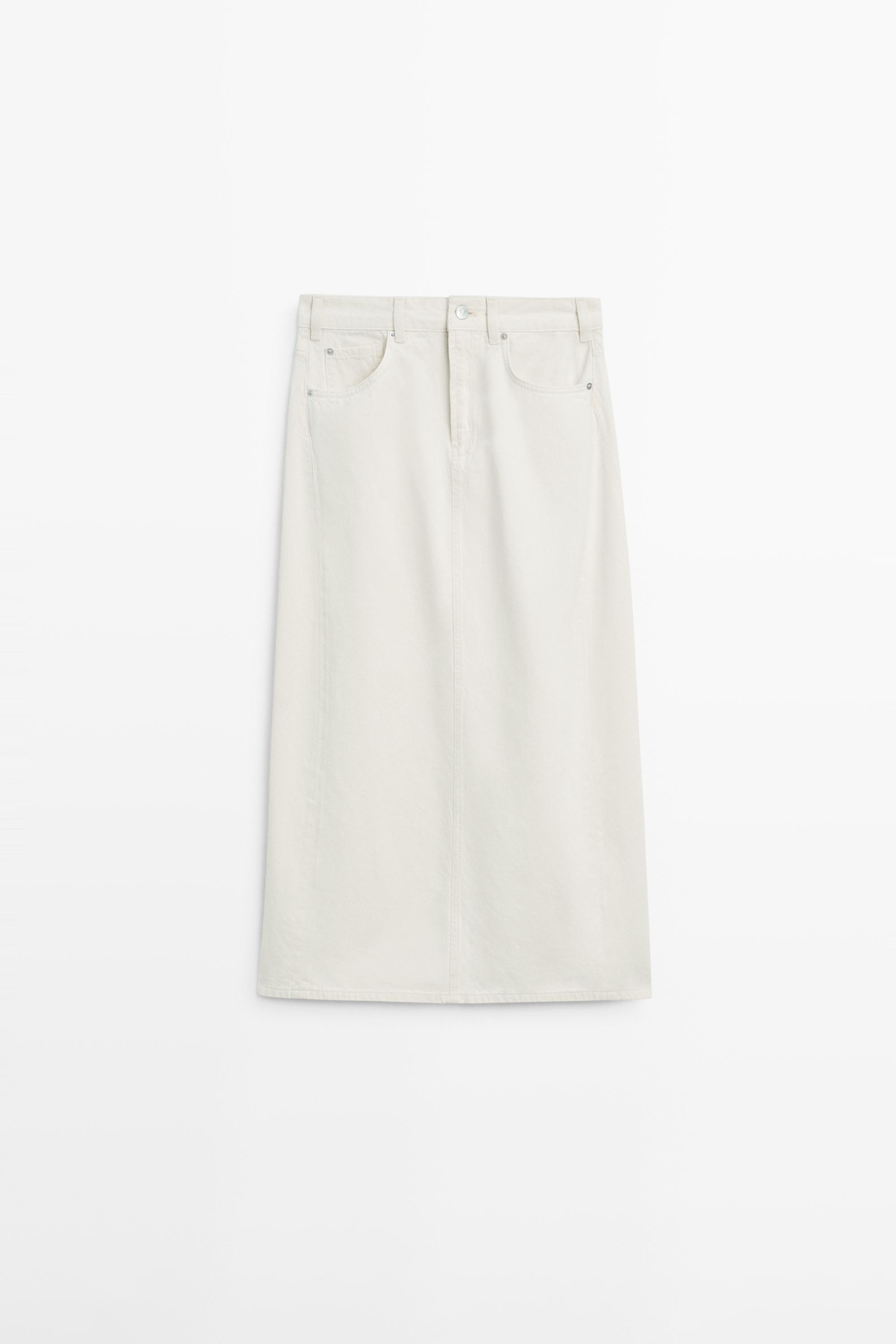 Barrel fit denim midi skirt — CREAM