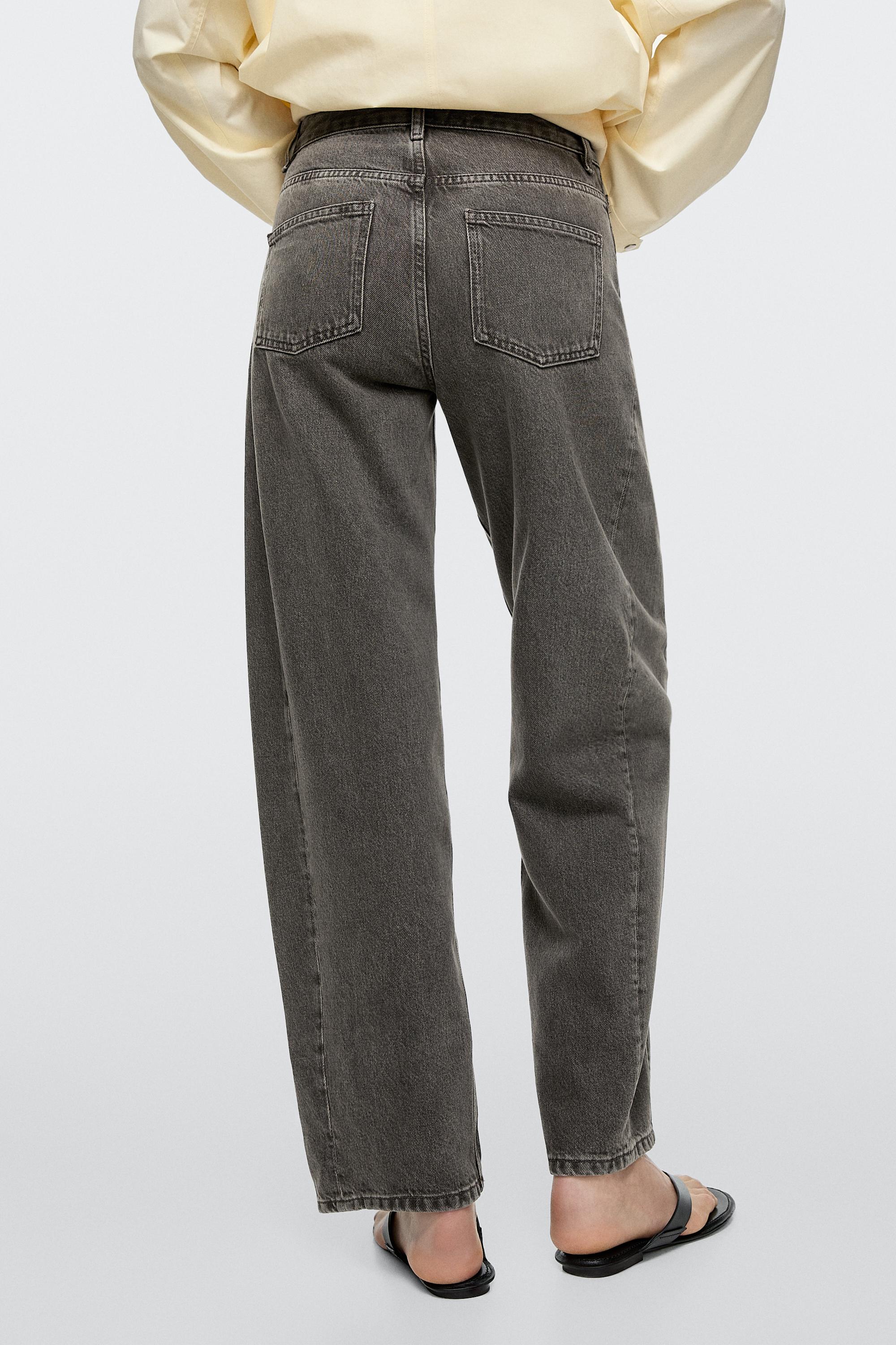 Mid-rise balloon fit jeans — NATURAL GREY