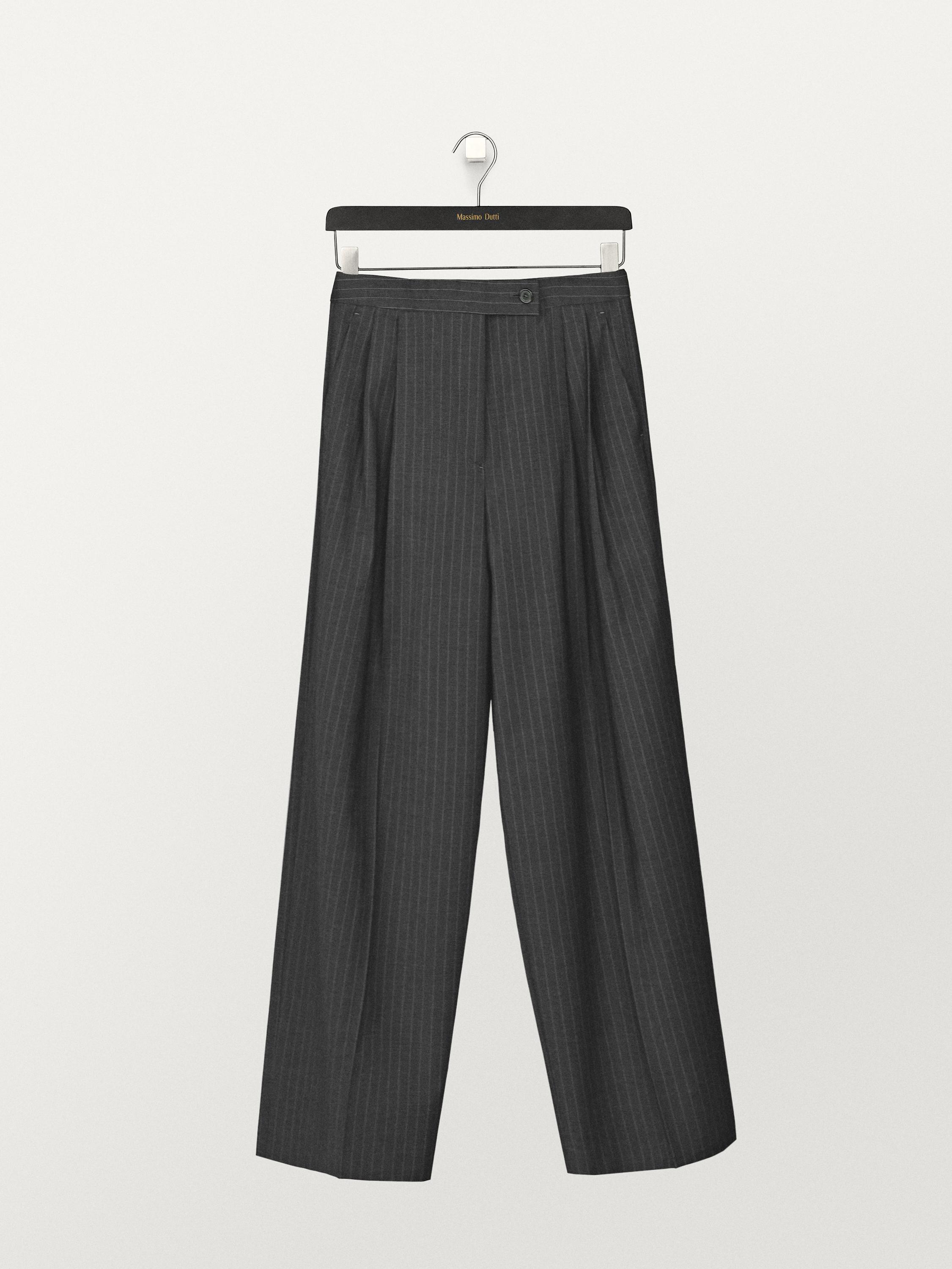 Pleated pinstripe trousers