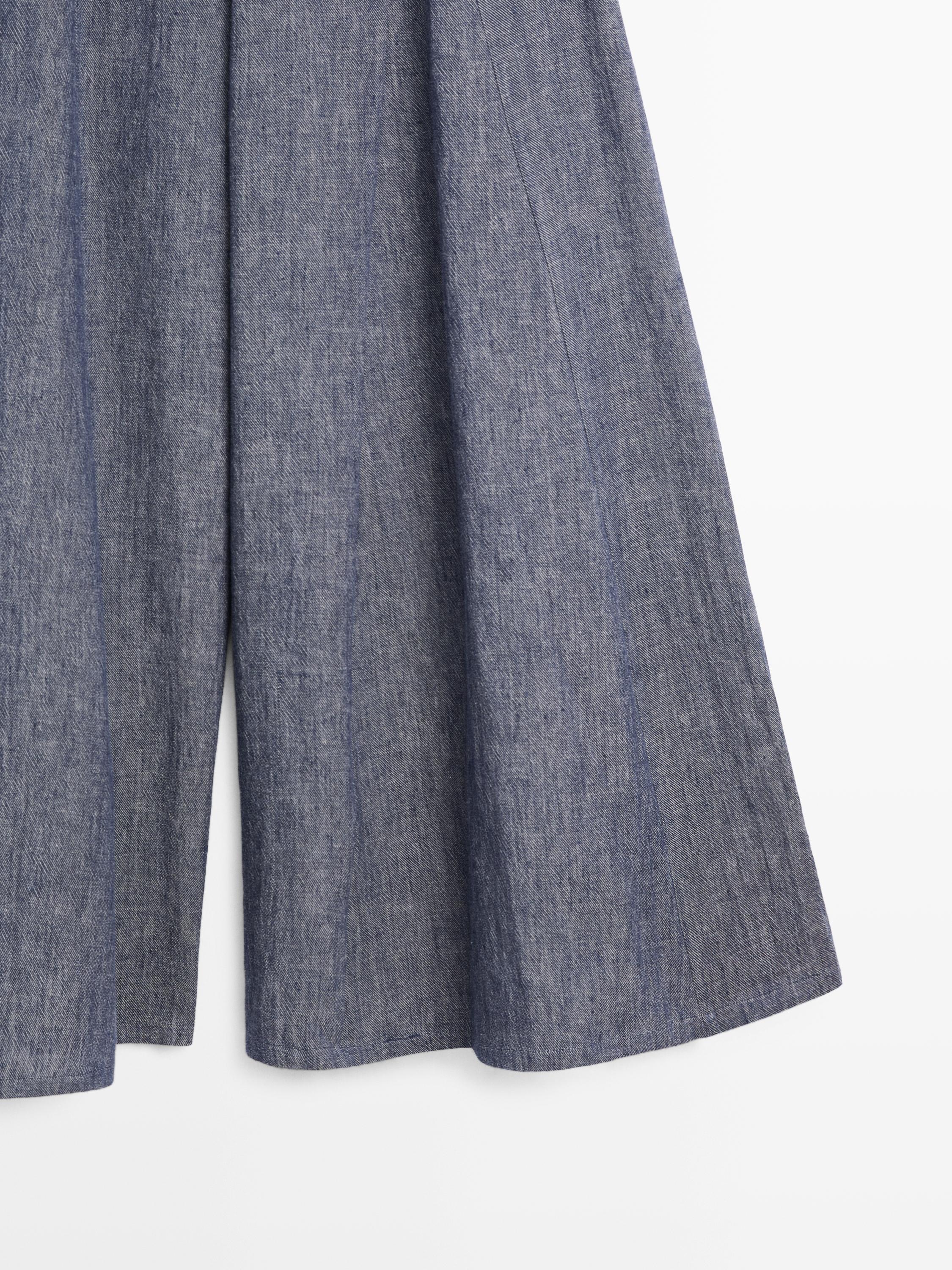 Pleated palazzo trousers — Dark Blue
