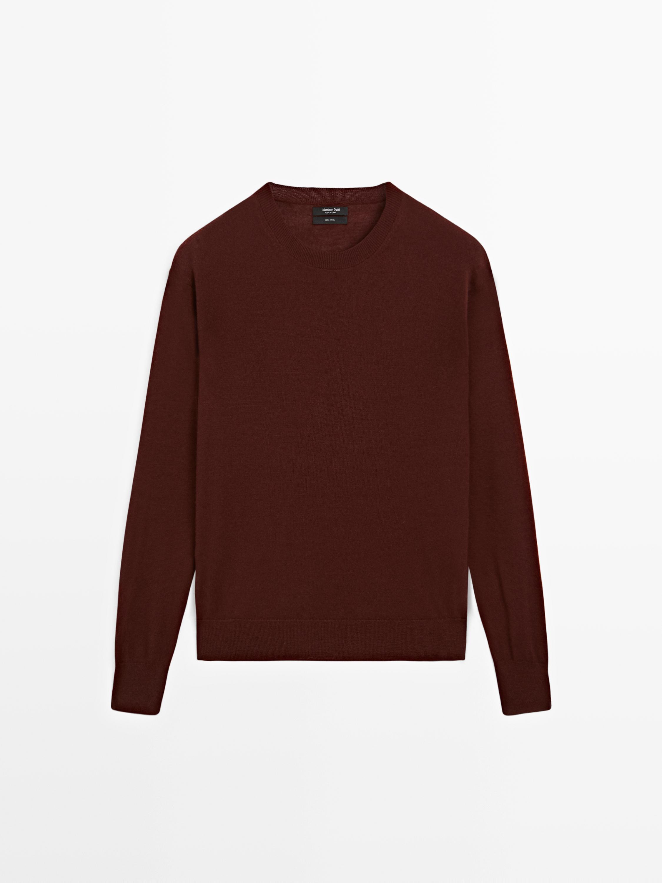 Pull en maille fine 100 % laine à col rond