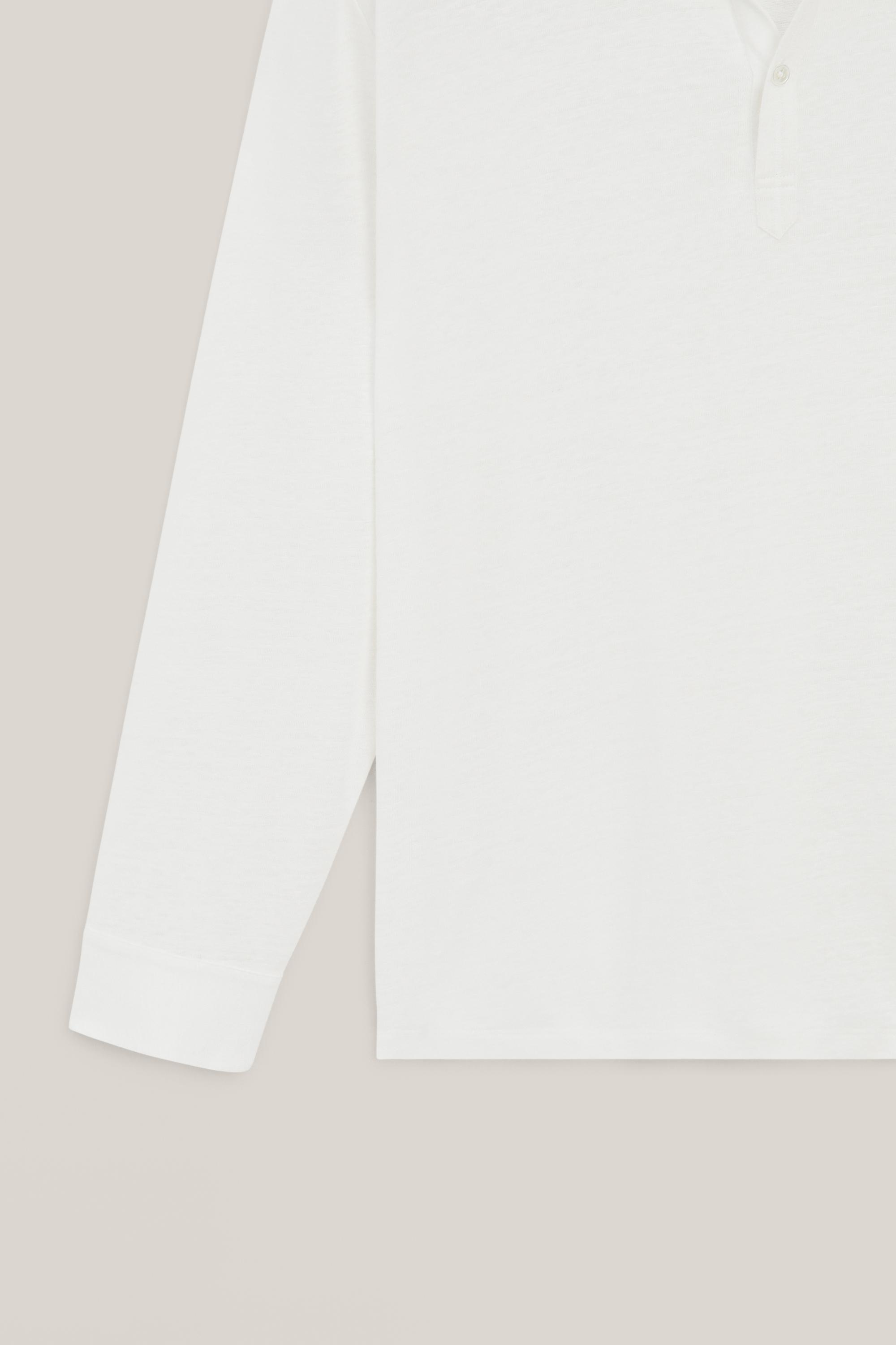 100% linen long sleeve polo shirt - LIMITED EDITION — Off white