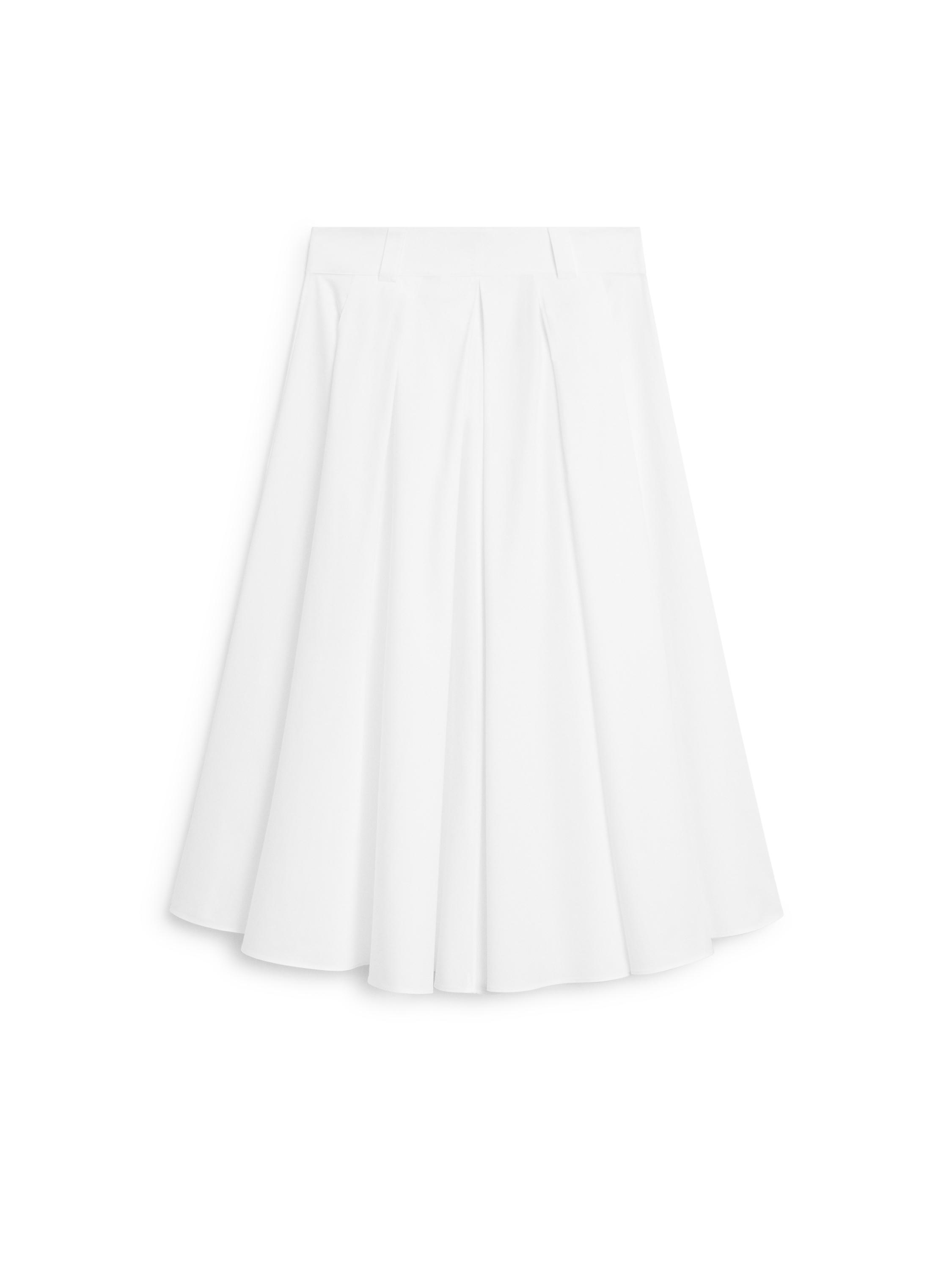 Midi skirt with belt loop details — WHITE