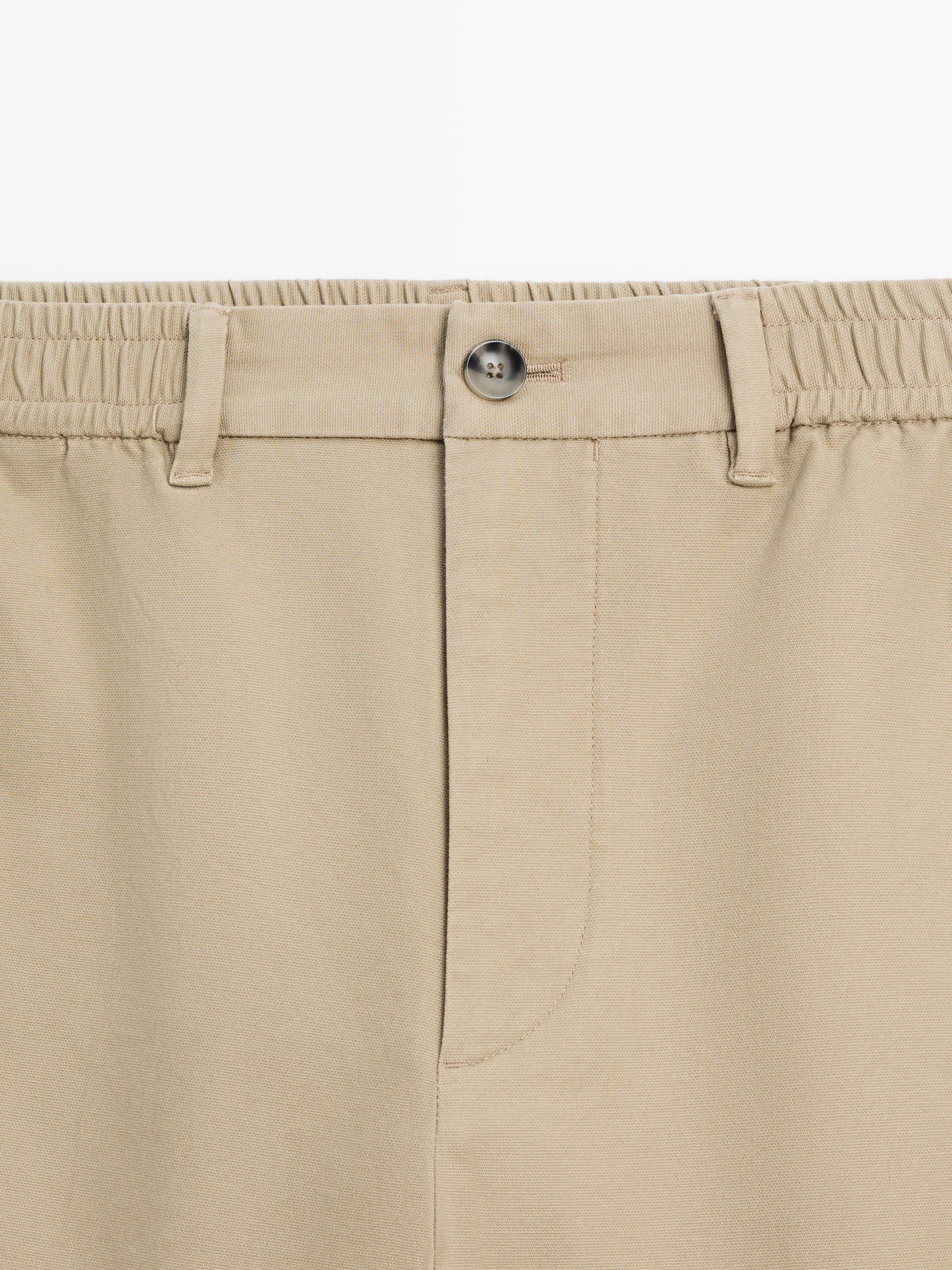 Cotton blend jogger fit trousers — OCHRE