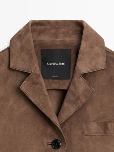Flowing suede leather jacket — MOLE BROWN 9