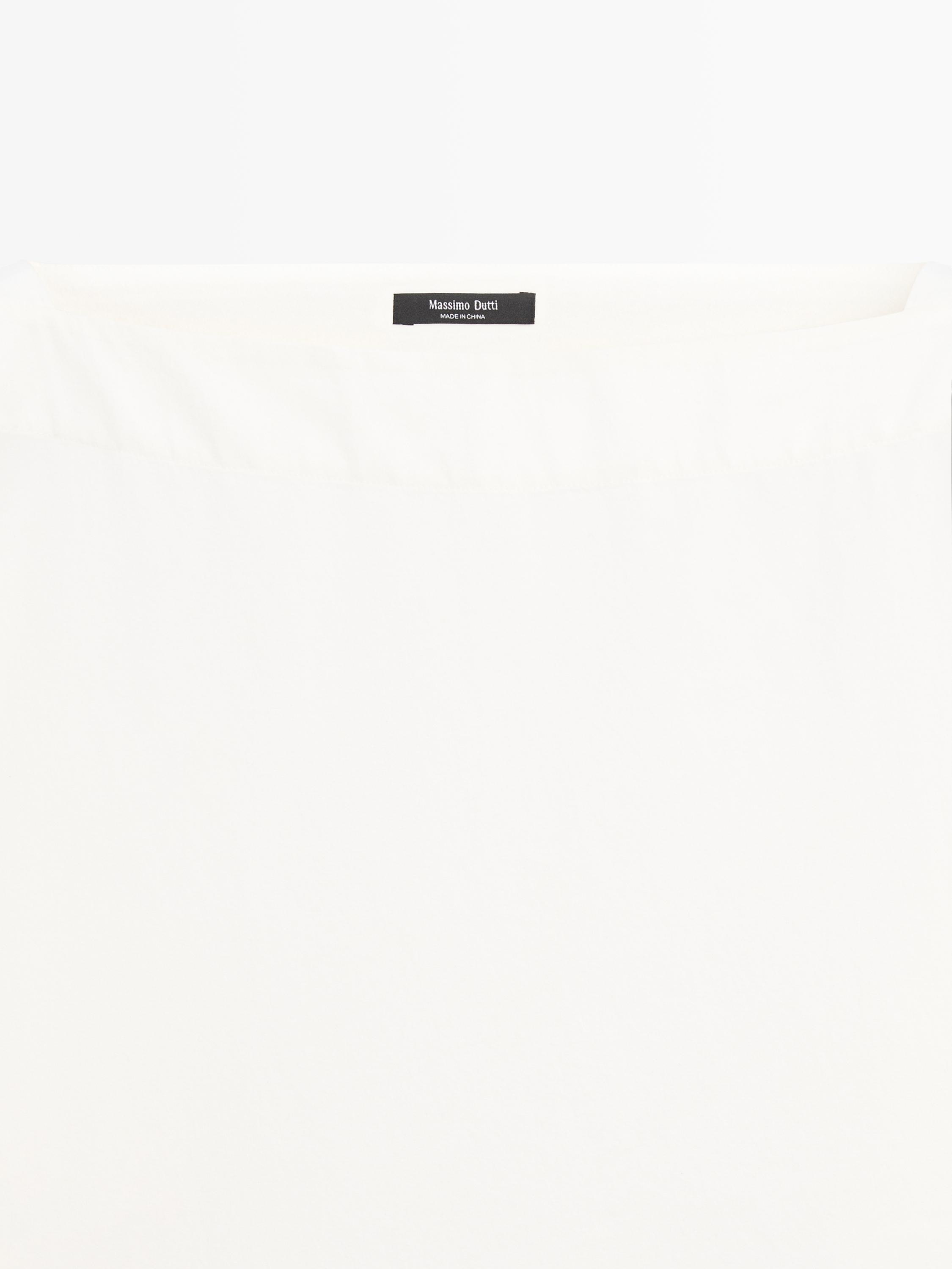Poplin boat neck blouse — WHITE