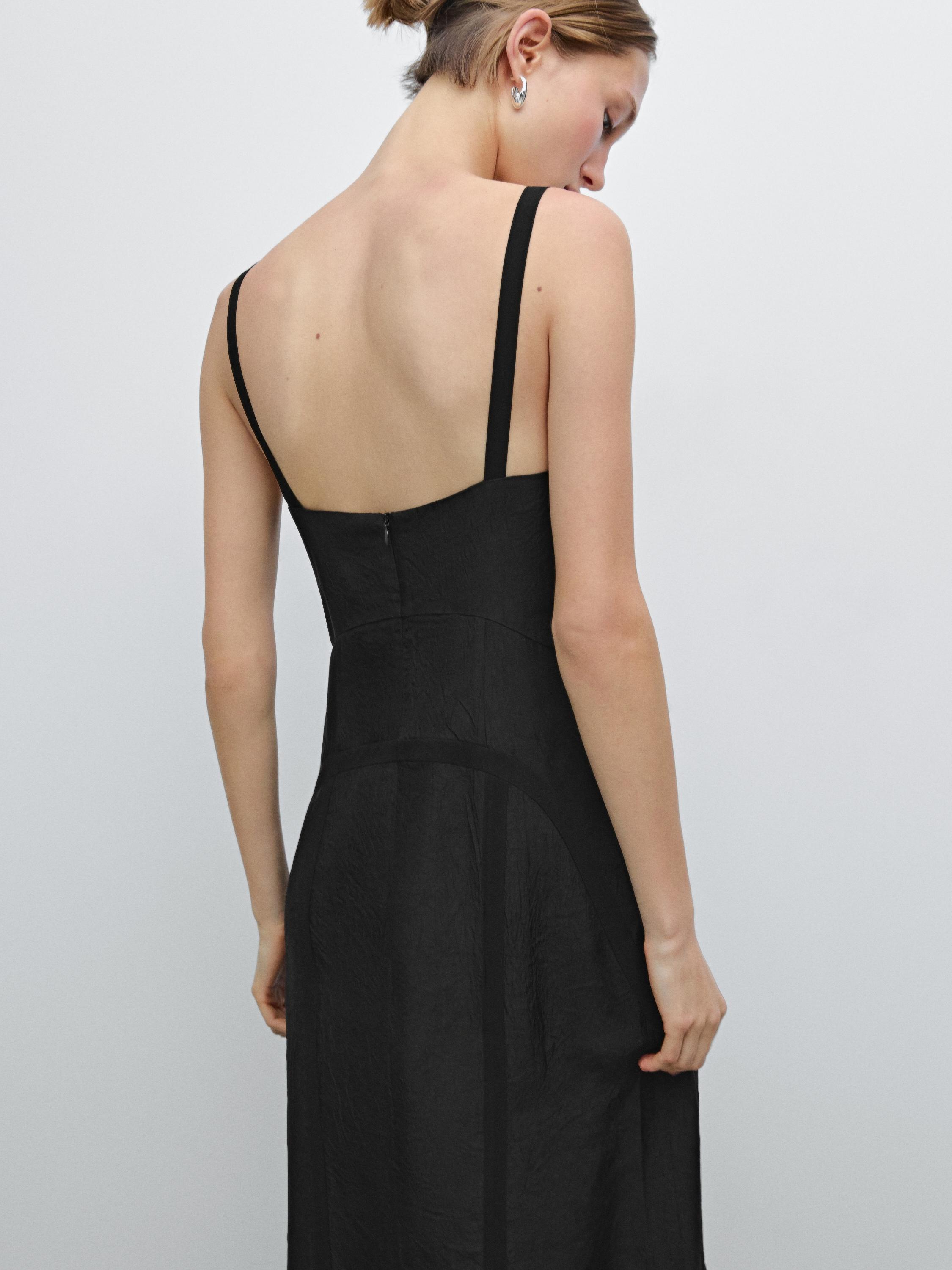 Camisole midi dress with seam details