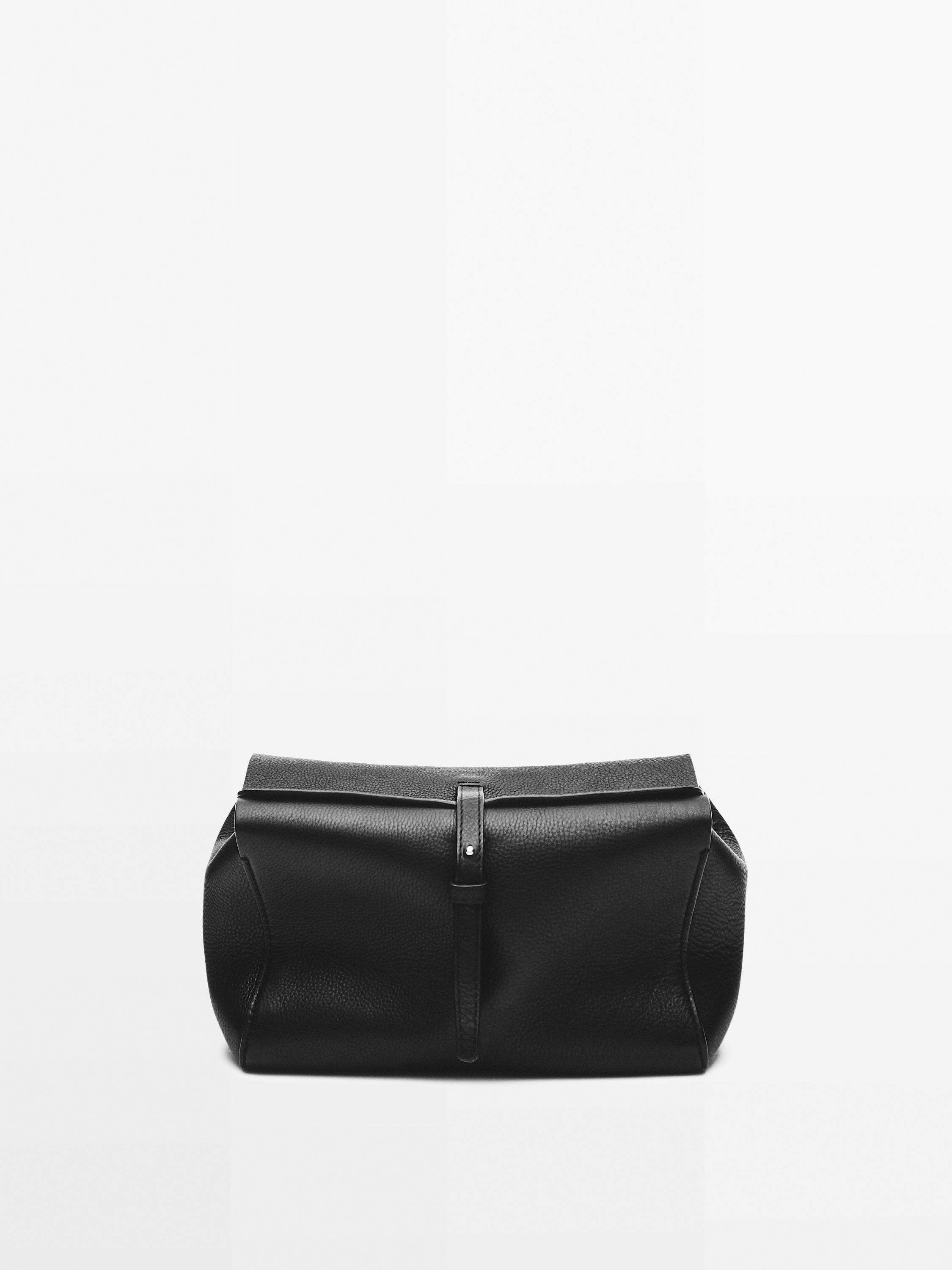 Nappa leather toiletry bag — BLACK