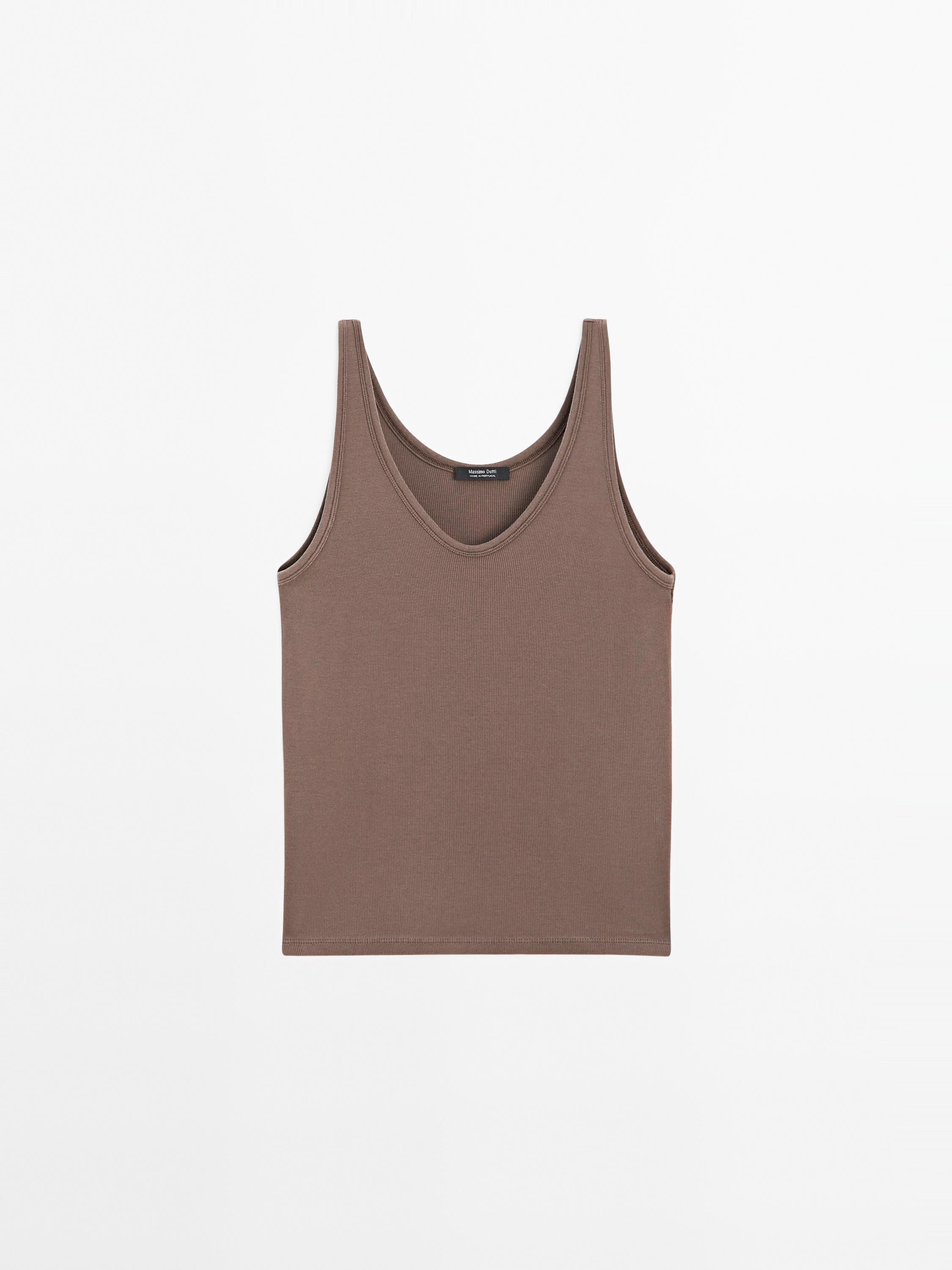 Top con spalline in misto cotone
