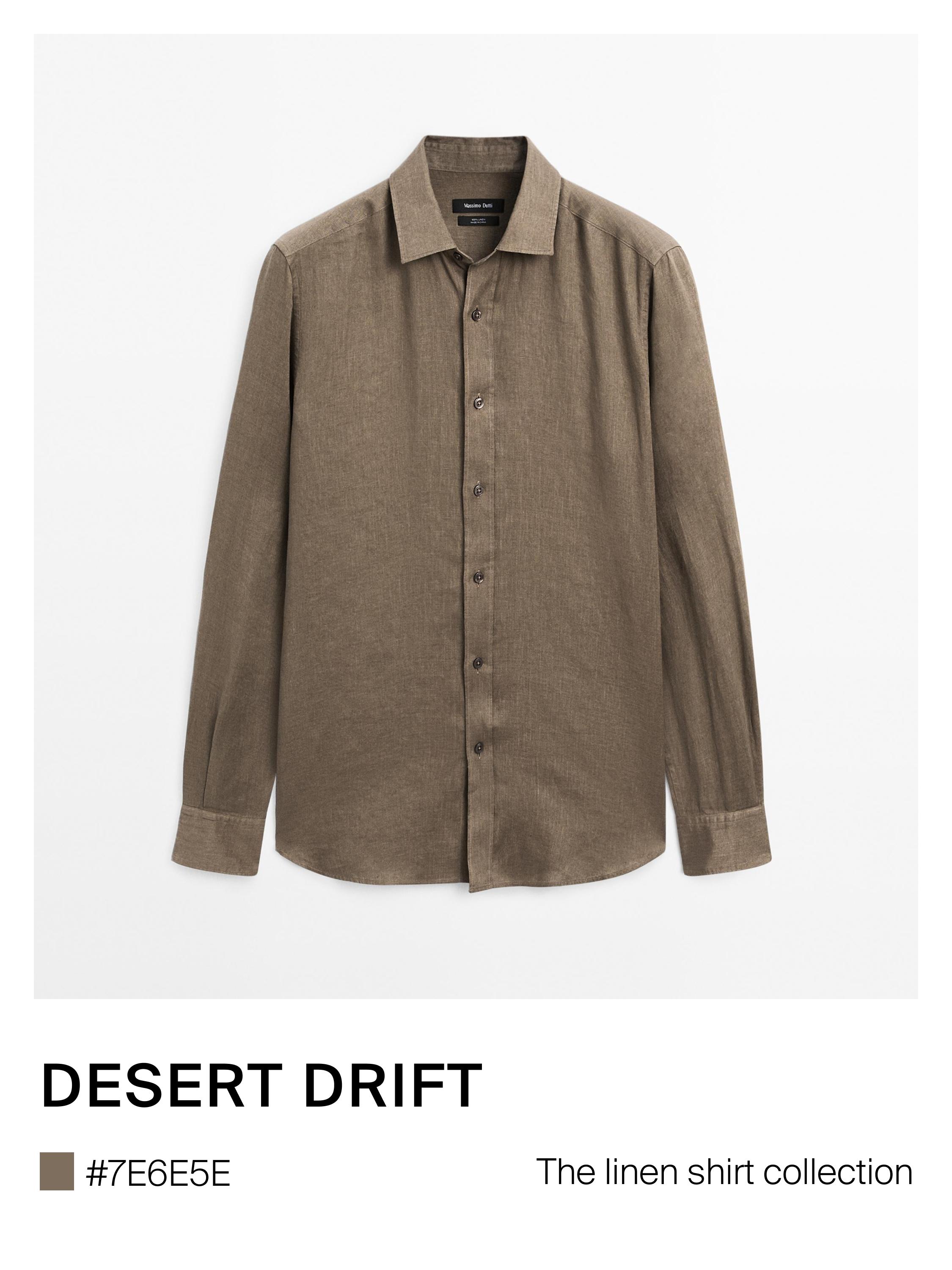 100% linen slim fit shirt