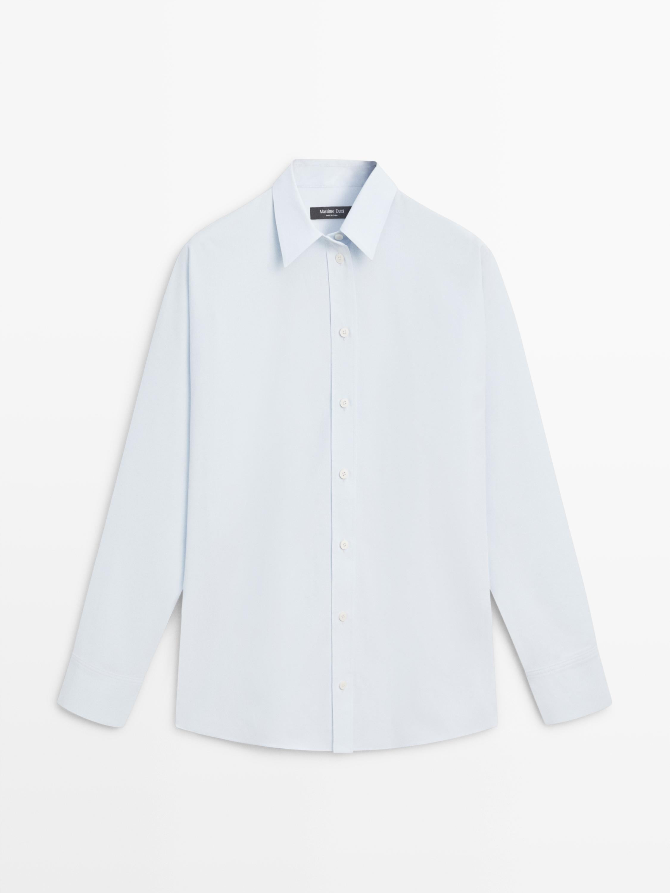Poplin and cotton blend shirt