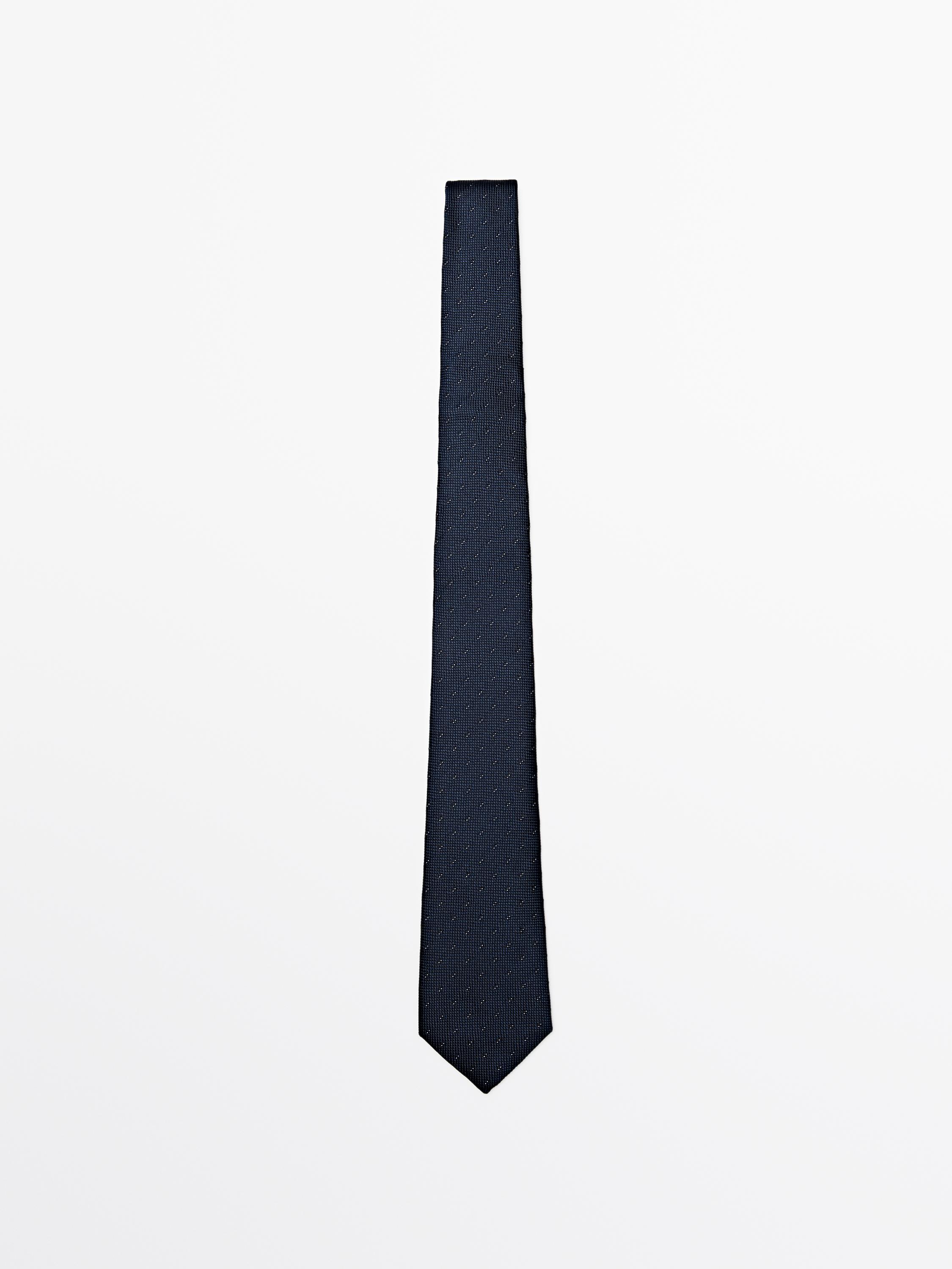 100% silk tie — NAVY BLUE