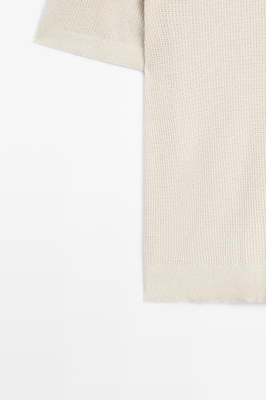 100% cotton button-collar polo shirt — CREAM 7