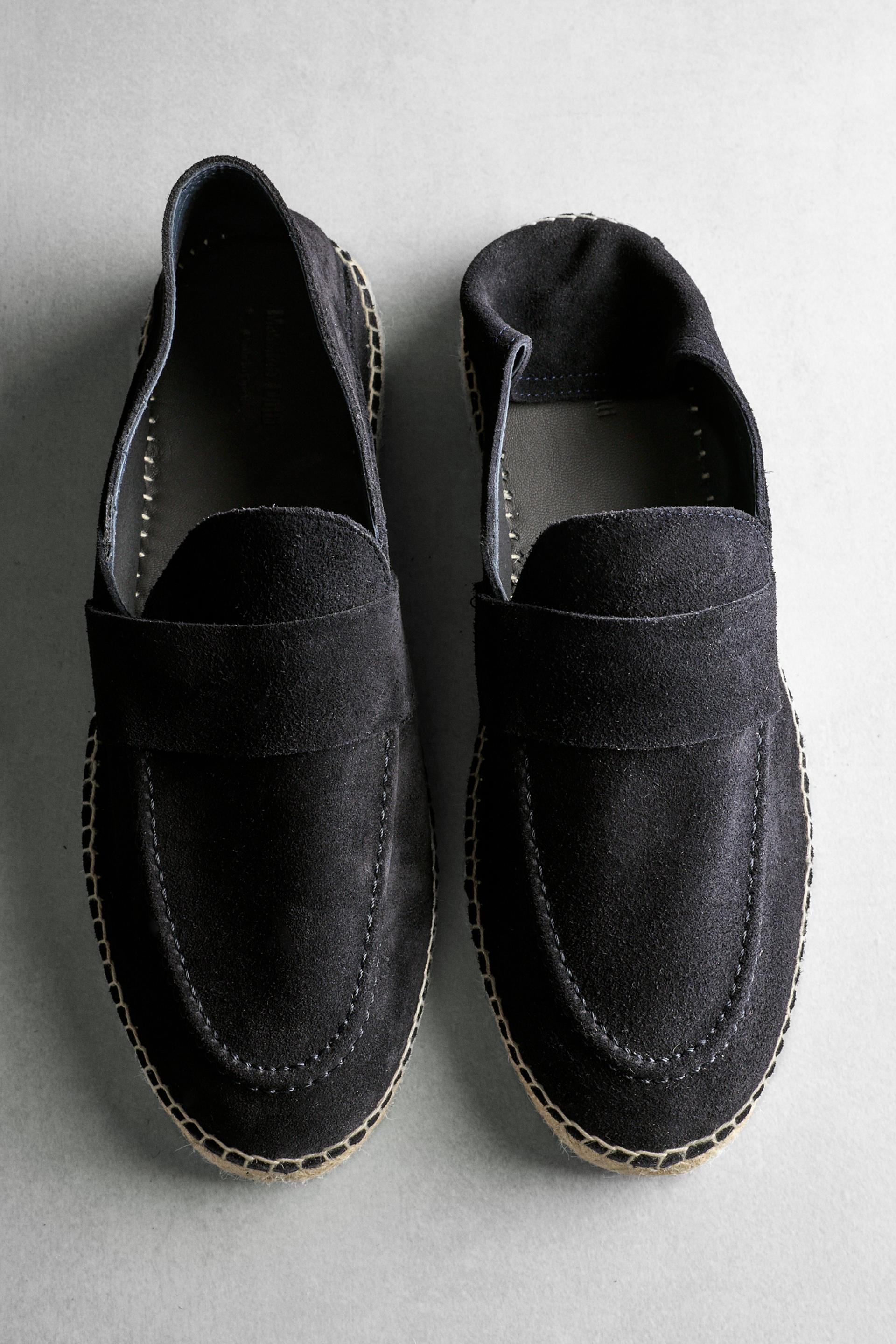 Espadrillas Con Inserto In Pelle Scamosciata - Blu Scuro - 45 - Massimo Dutti - Maschile