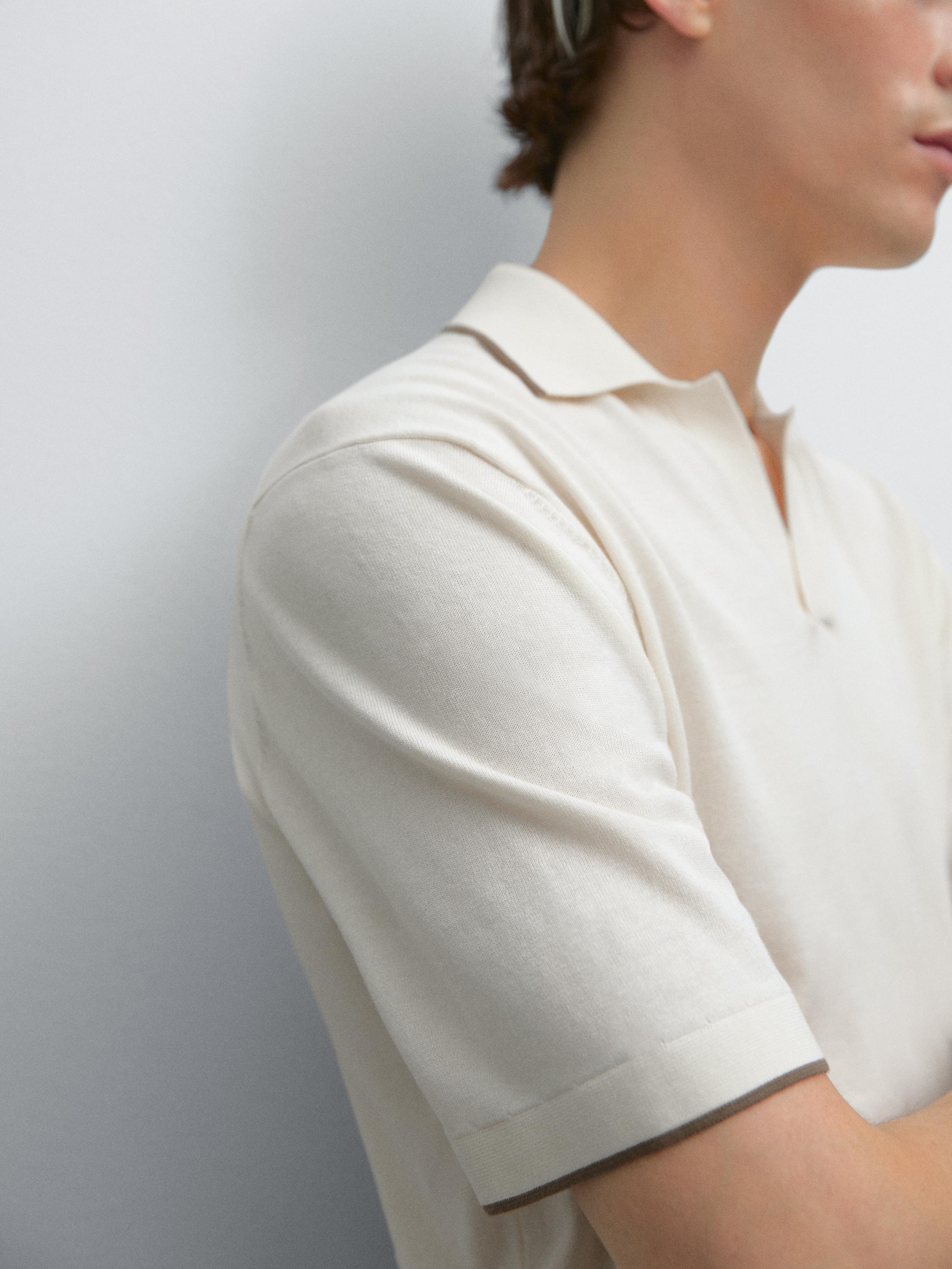 Polo en maille détail contrastant