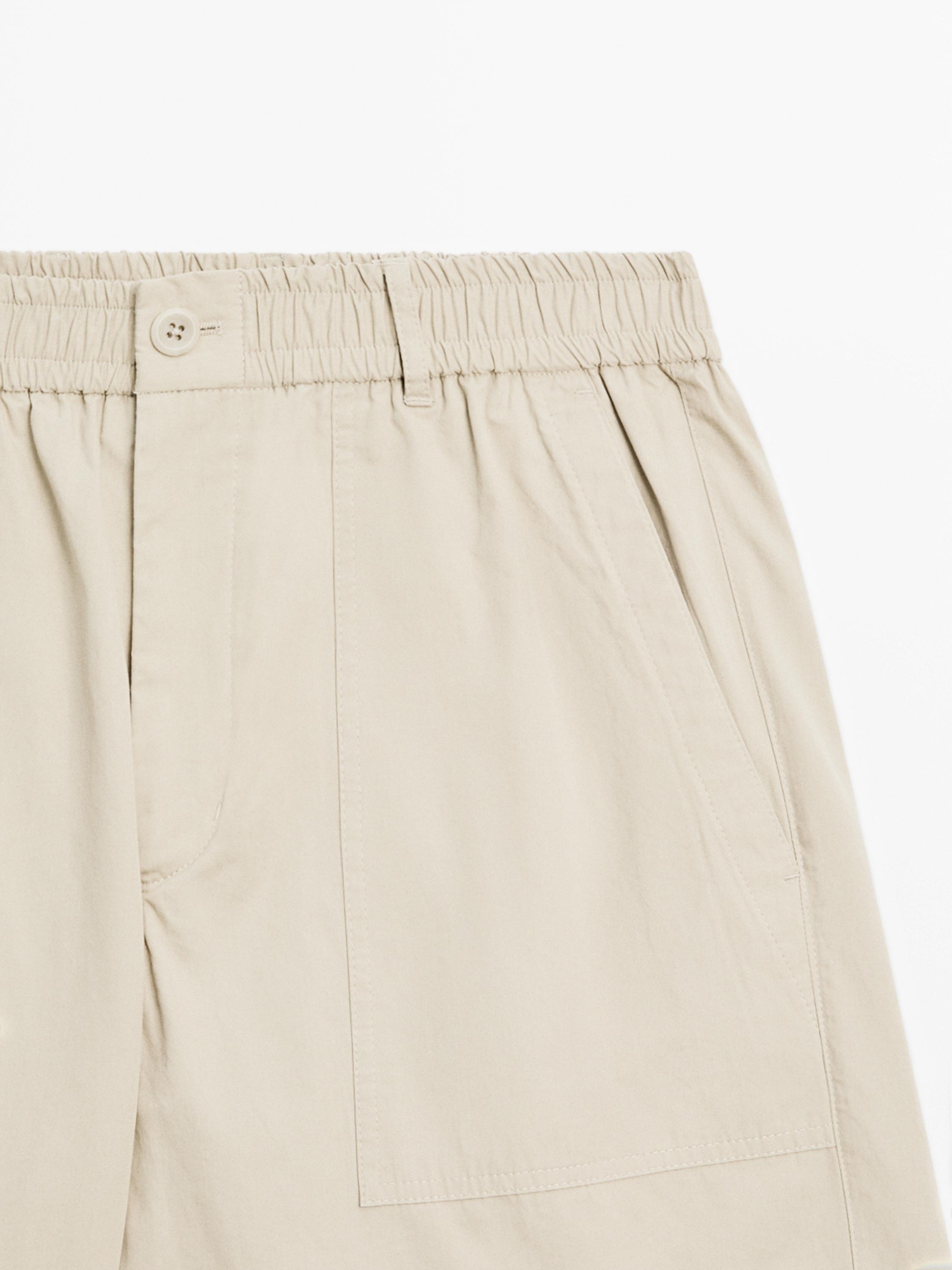 Cotton poplin carpenter Bermuda shorts