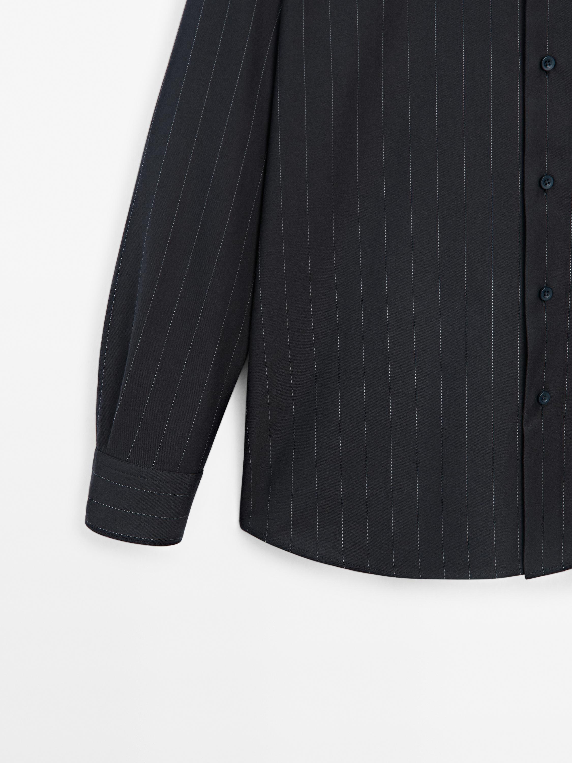 Chemise twill à rayures 100 % coton