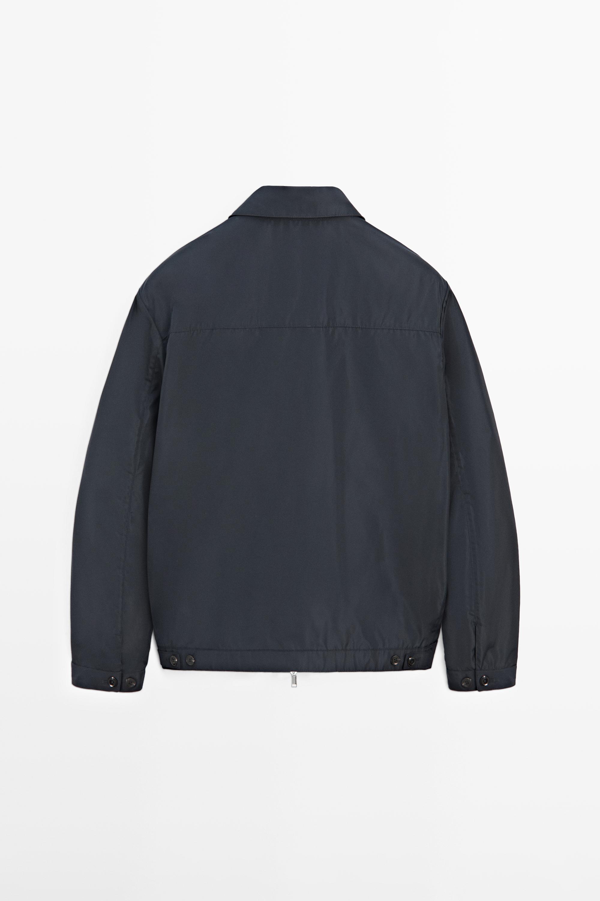 Short technical fabric jacket — NAVY BLUE