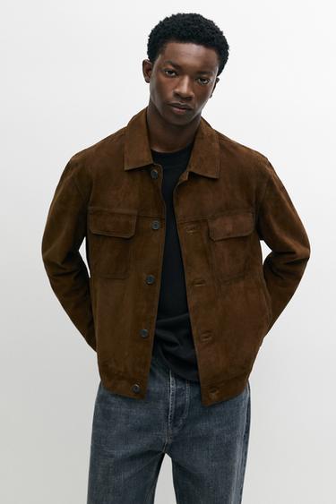 Suede jacket with pocket detail — RUSSET 3