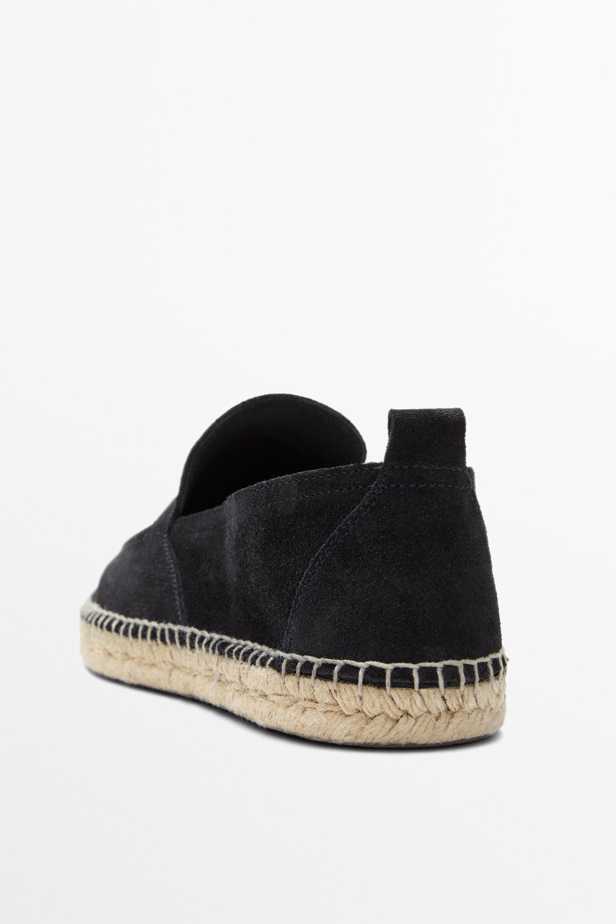 Leather espadrilles with moc toe — Dark blue