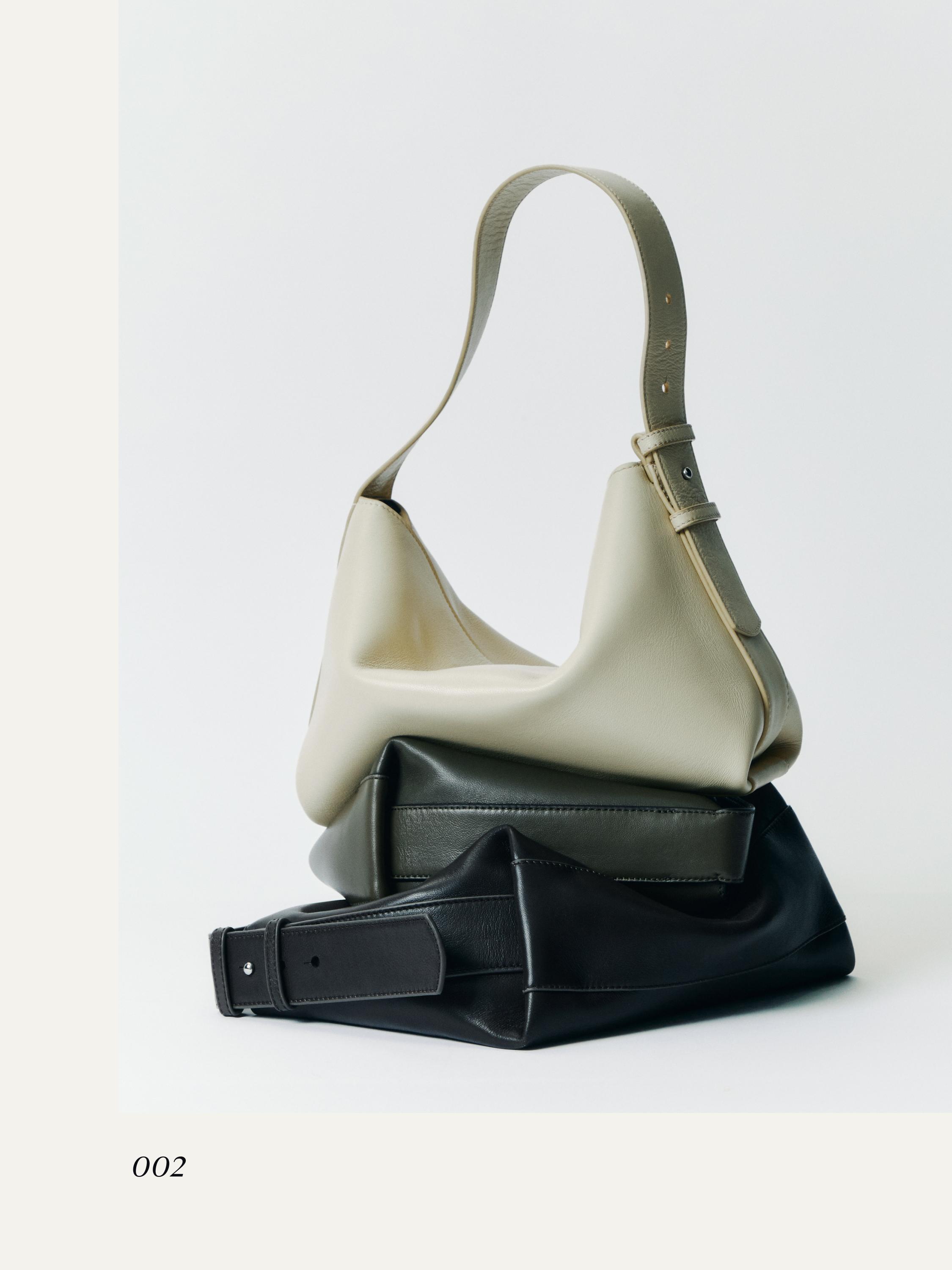 Small nappa leather shoulder bag — SAND
