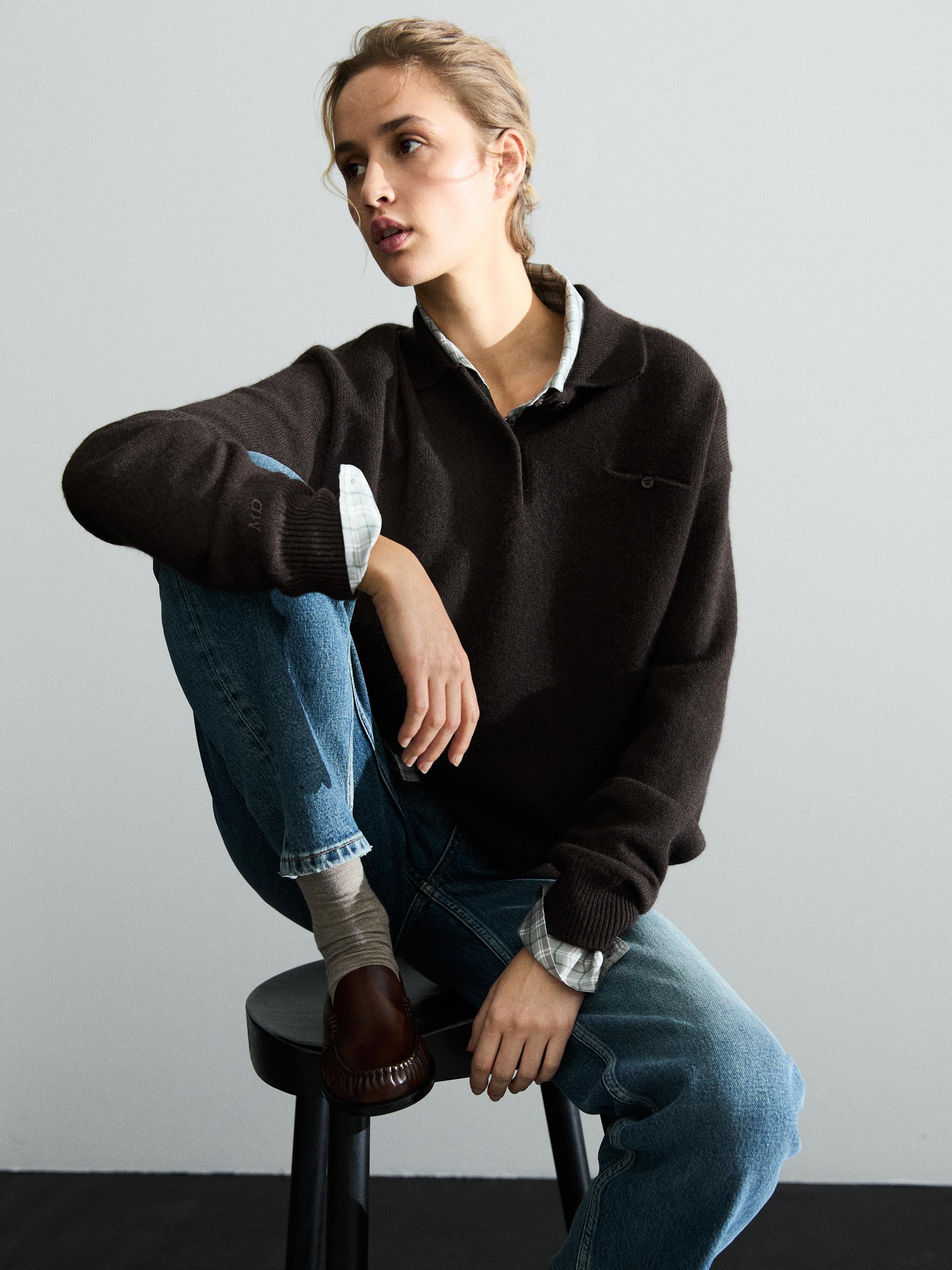 Џемпер од кашмир со џеб