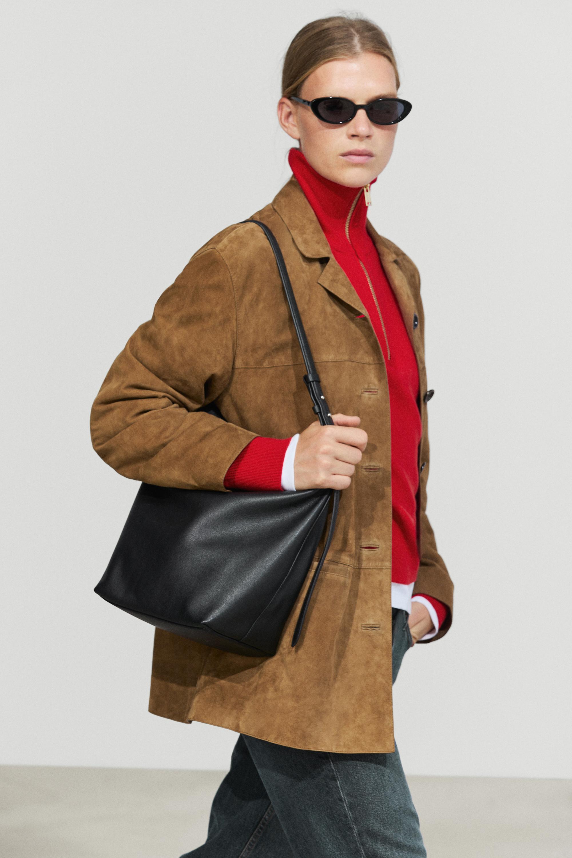 Suede lapel blazer — SAND