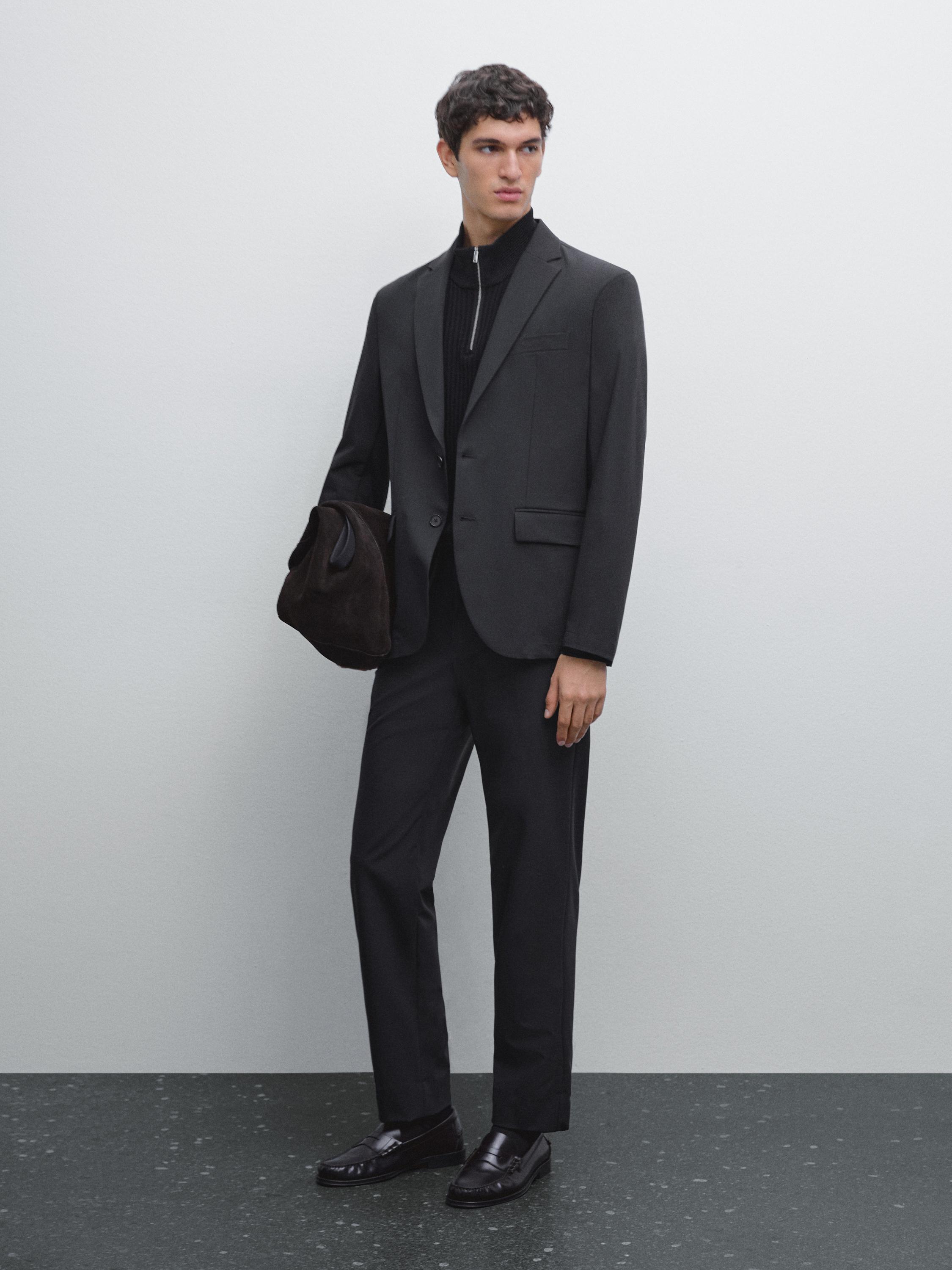 Regular-fit technical trousers — NAVY BLUE