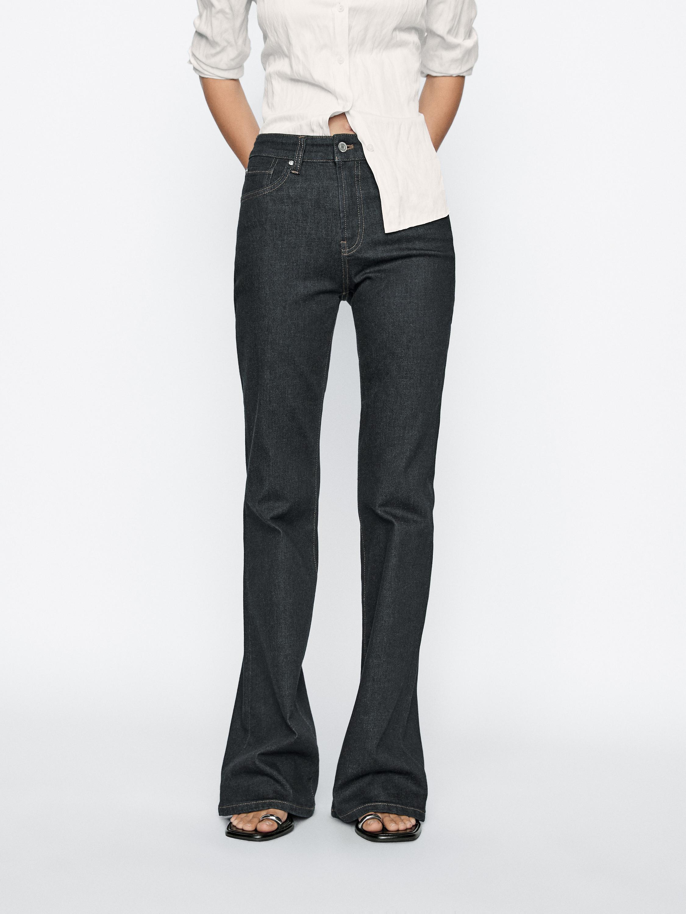 Flared high-waist skinny jeans