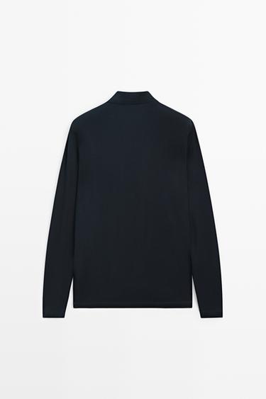 100% cotton long sleeve polo shirt — NAVY BLUE 6