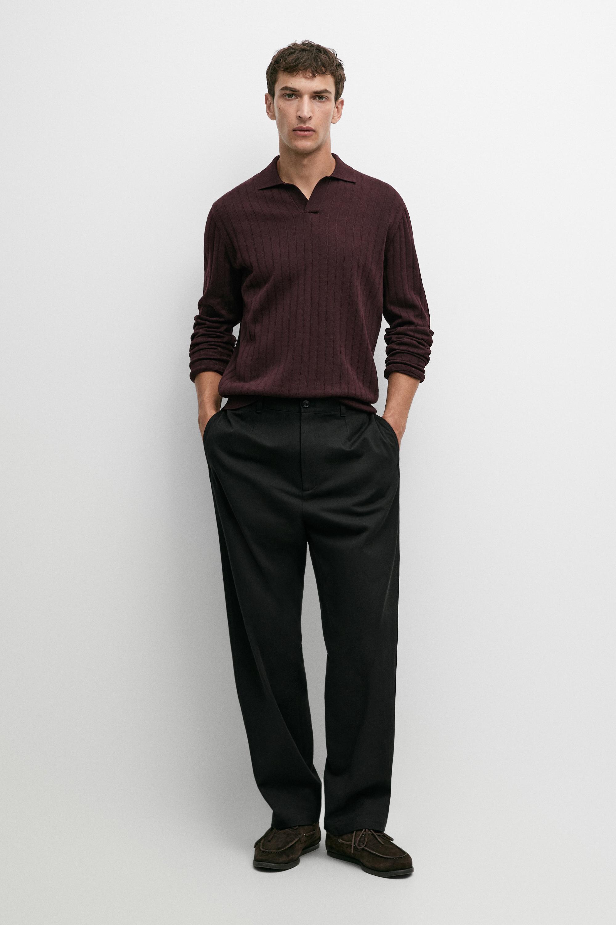 Pull en maille 100 % coton col polo