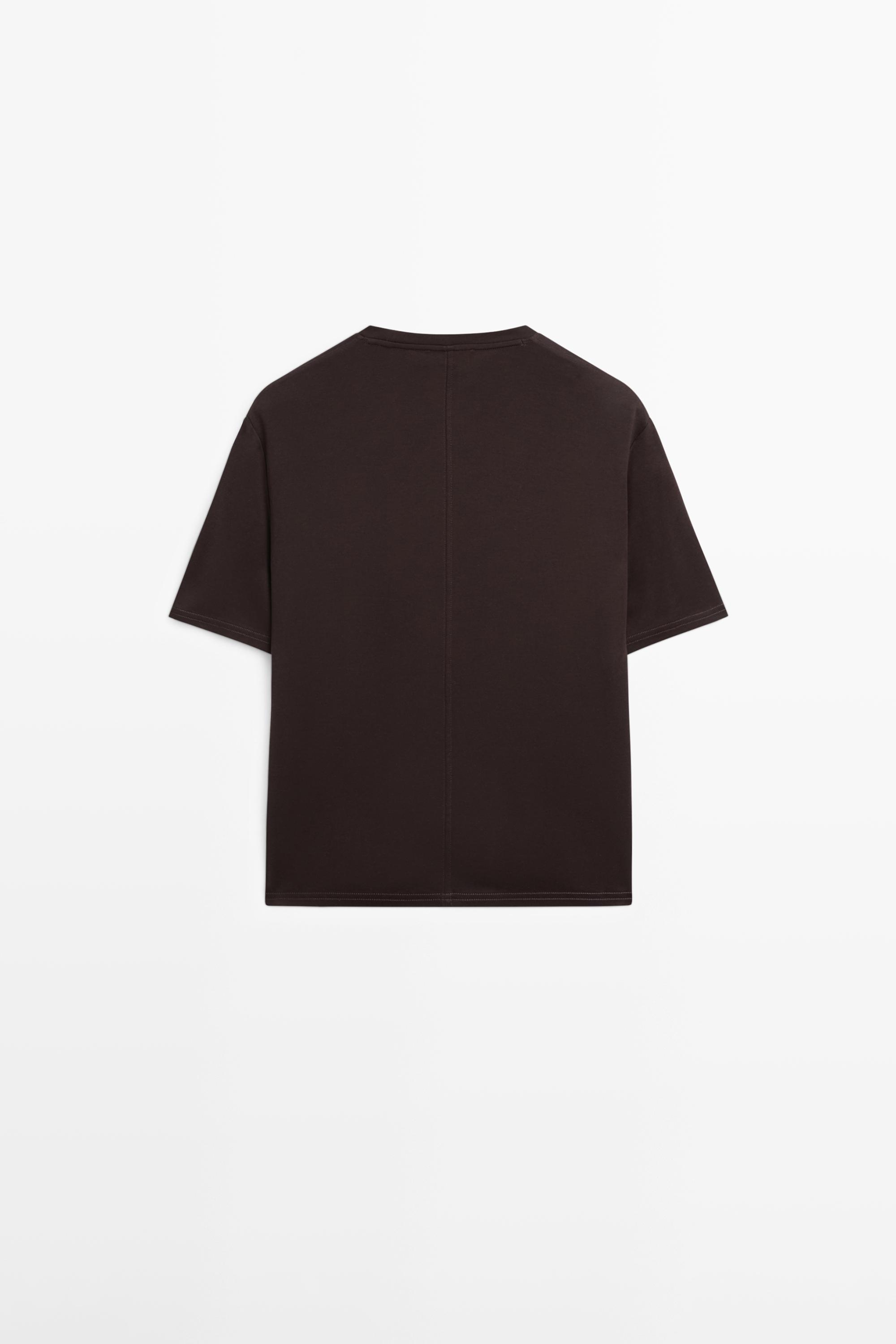 100% cotton short-sleeve T-shirt — BROWN